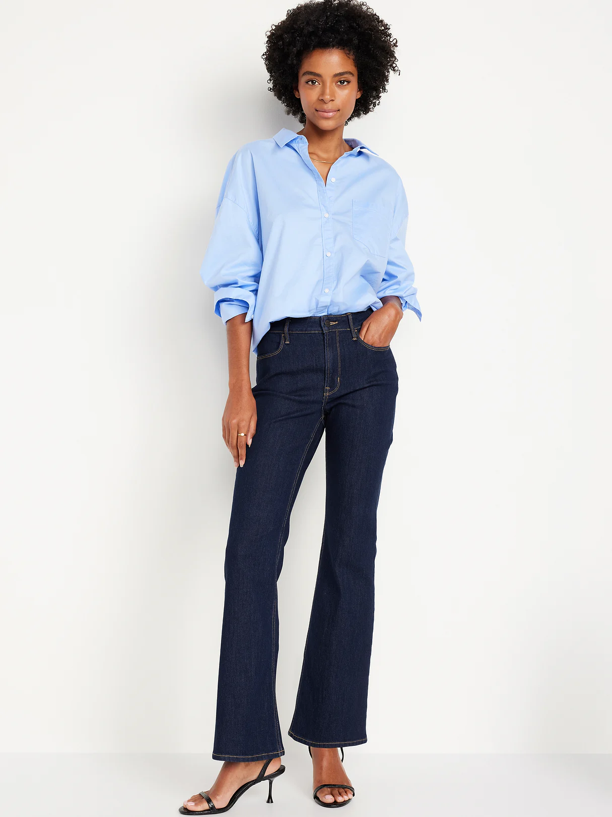 High-Waisted Wow Flare Jeans - Dark Wash