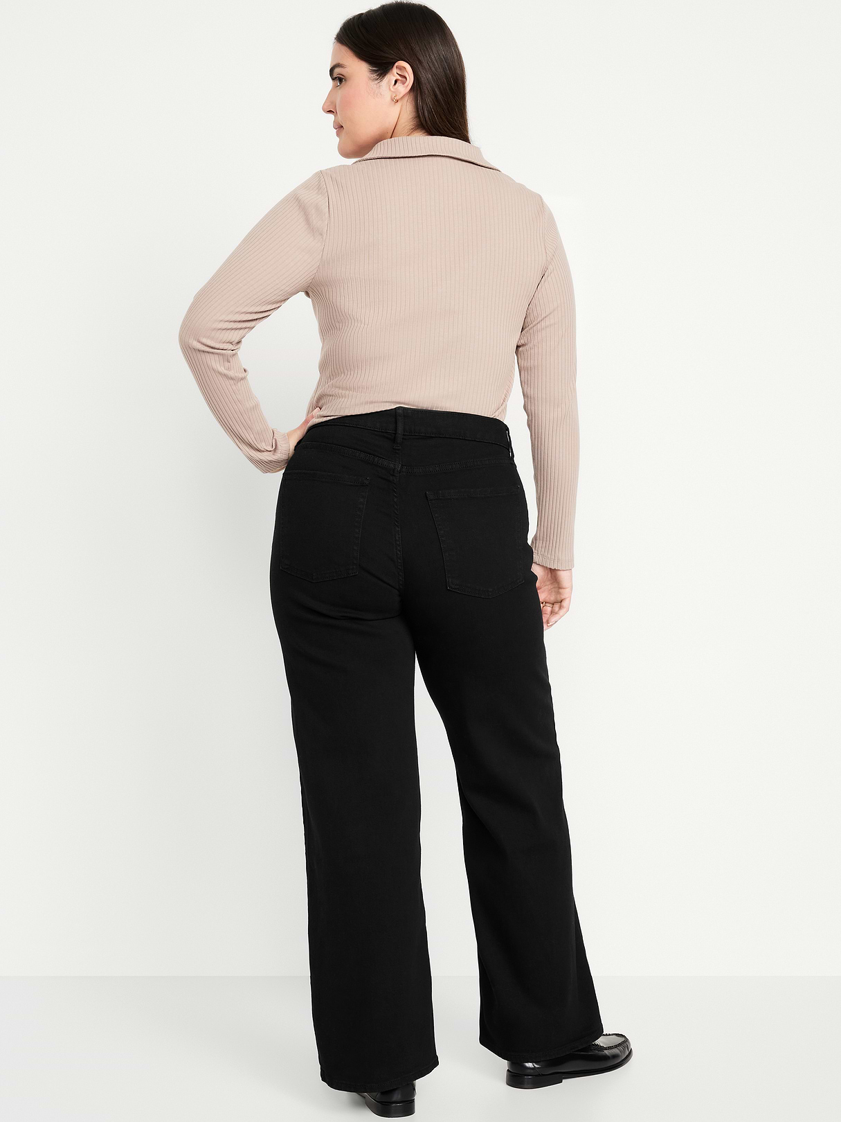 High-Waisted Wow Wide-Leg Jeans - Black Jack