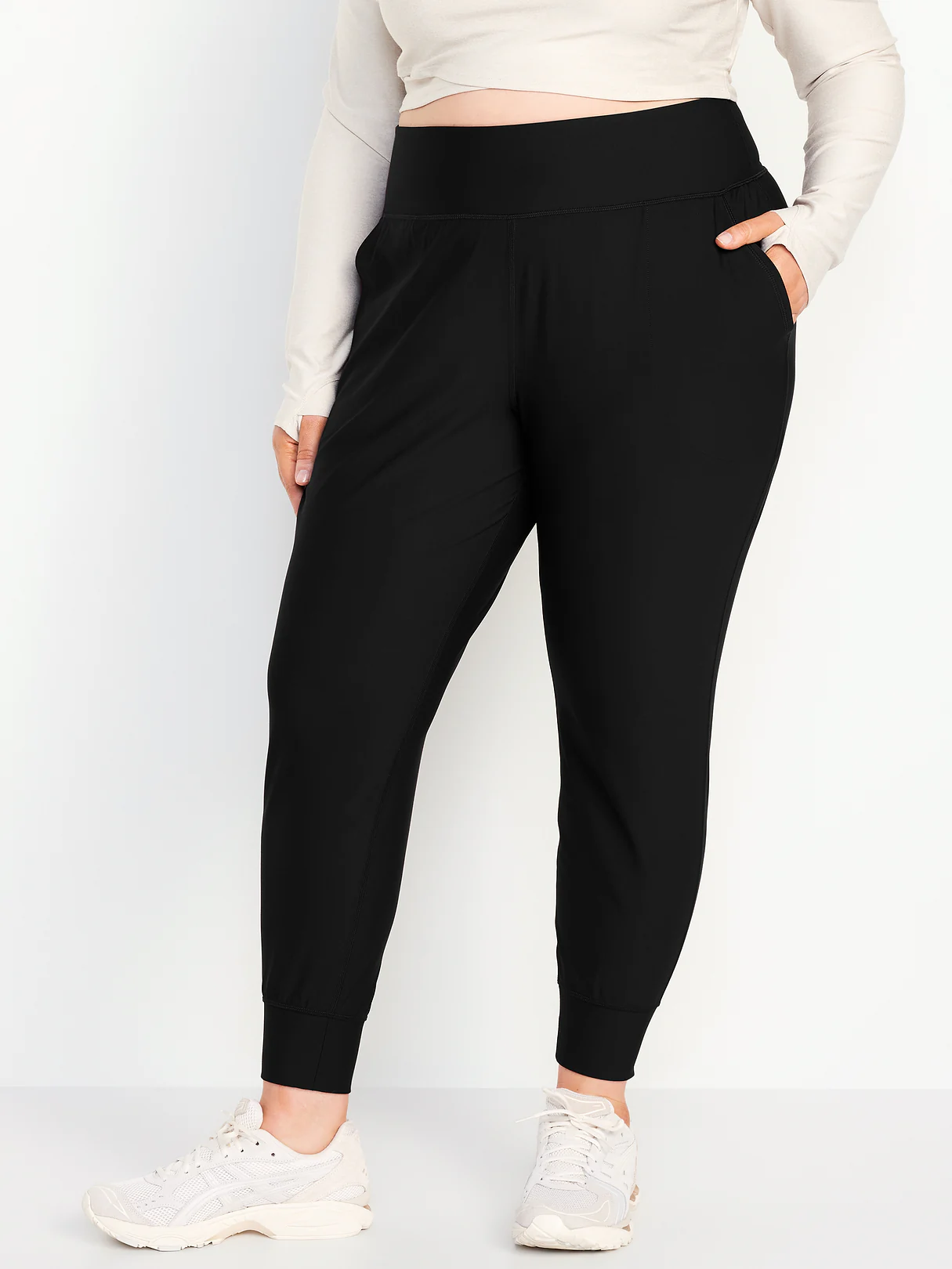High-Waisted PowerSoft Pocket Joggers - Black Jack