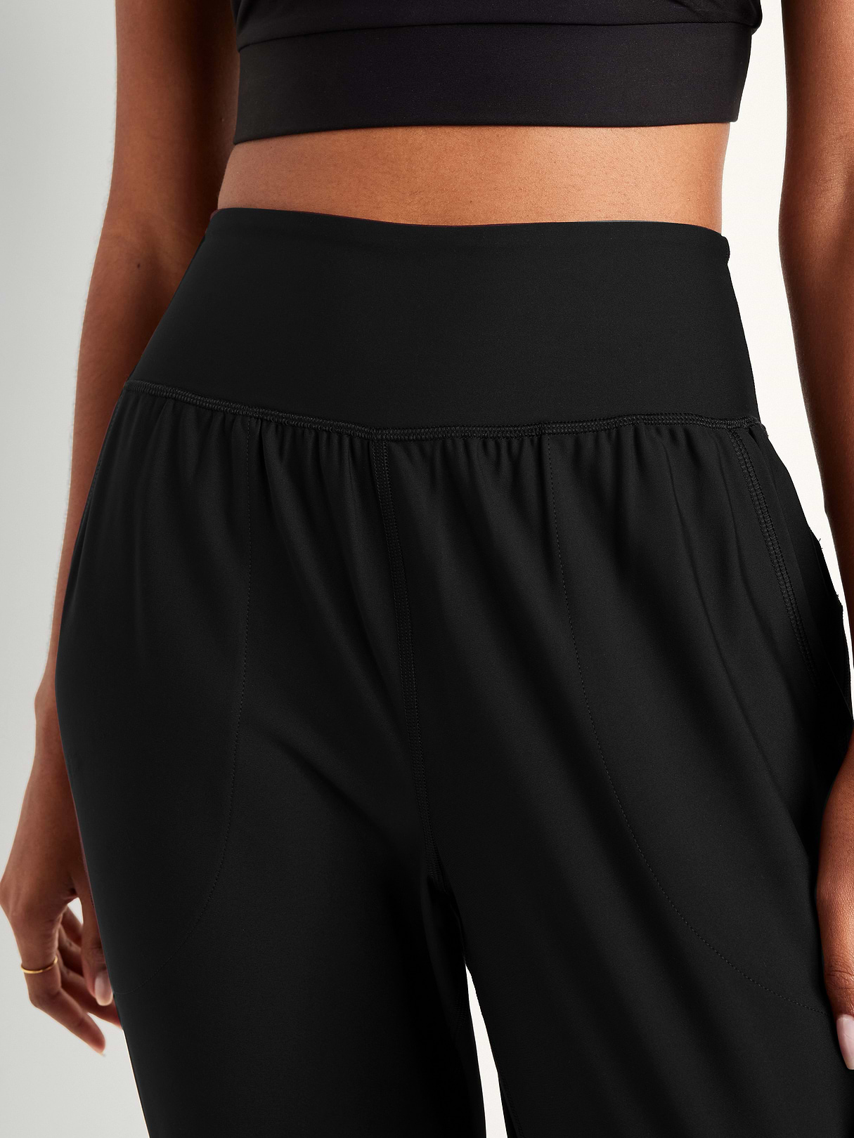 High-Waisted PowerSoft Pocket Joggers - Black Jack