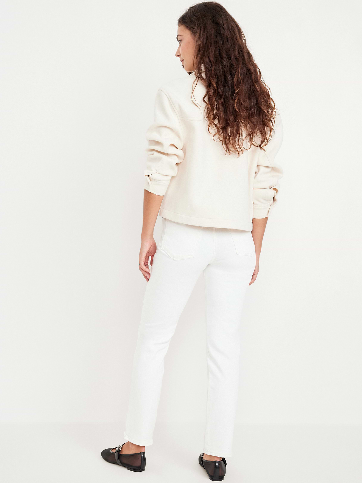 High-Waisted Vintage Slim Jeans - White Wash