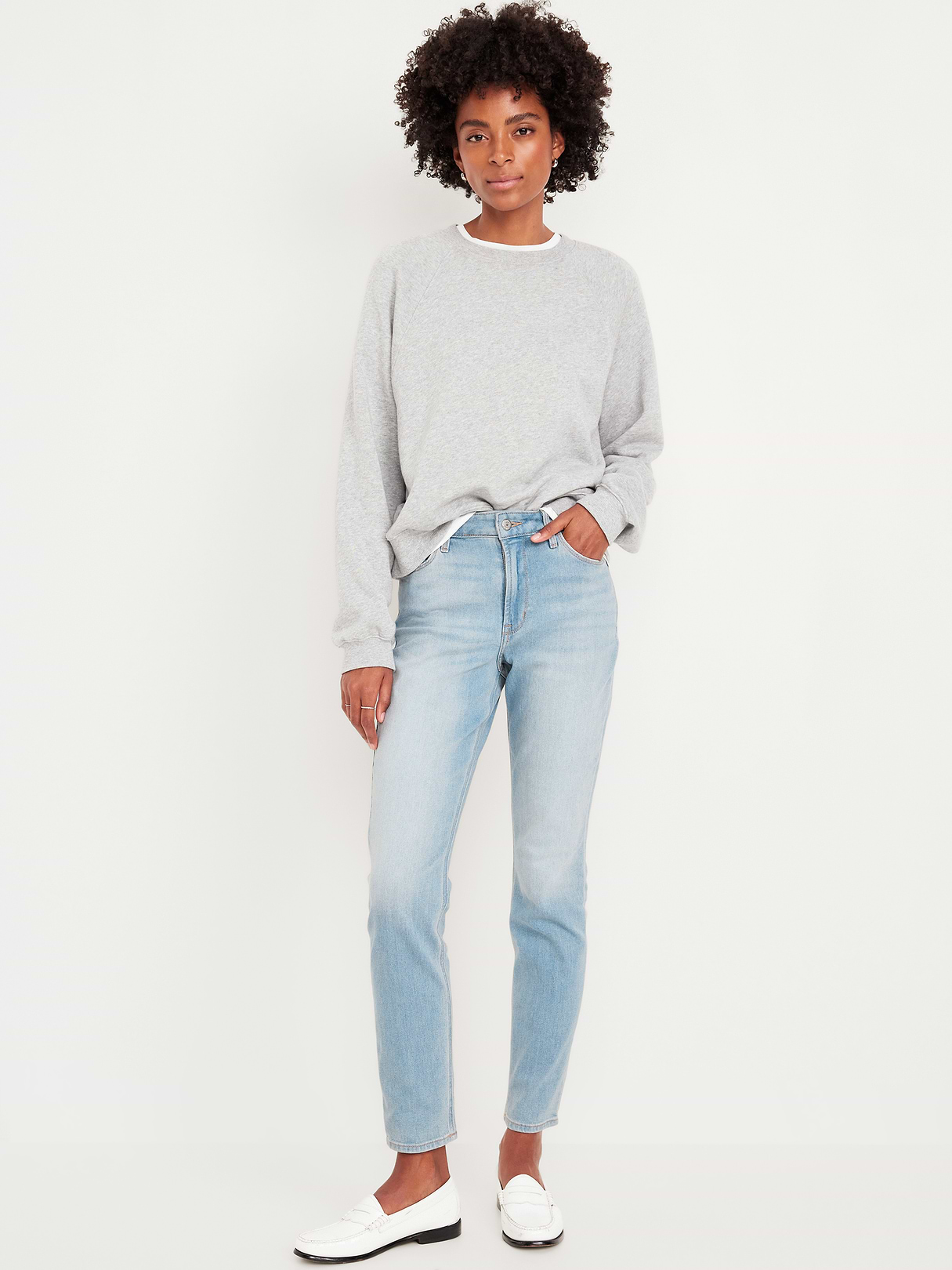High-Waisted Wow Straight Ankle Jeans - Light Wash