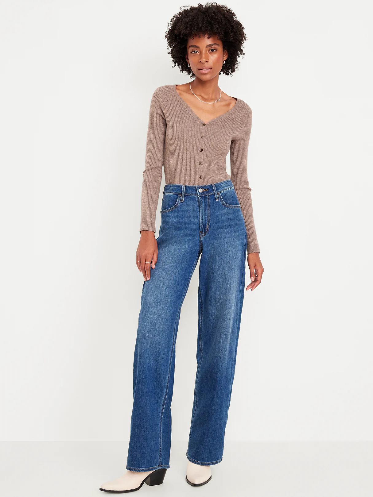 High-Waisted Wow Wide-Leg Jeans - Medium Wash