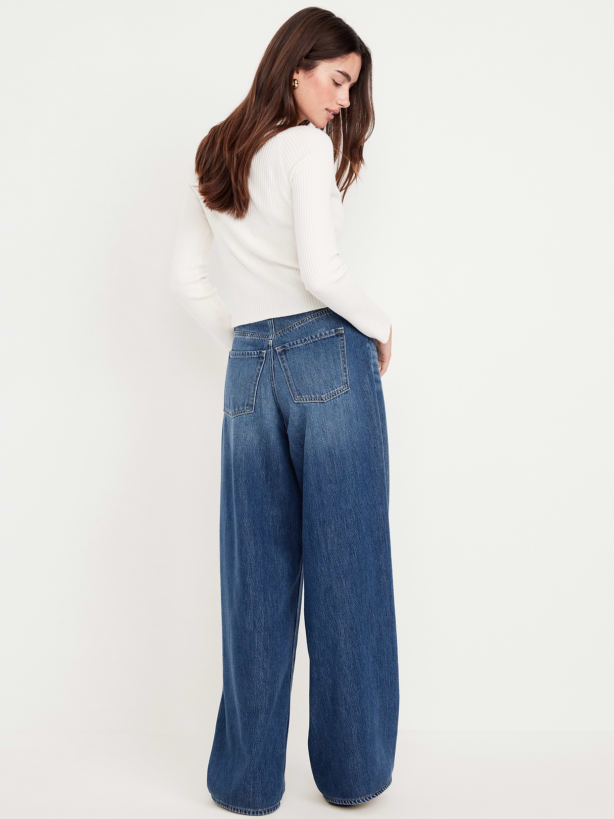 High-Waisted Baggy Wide-Leg Jeans - Medium Wash