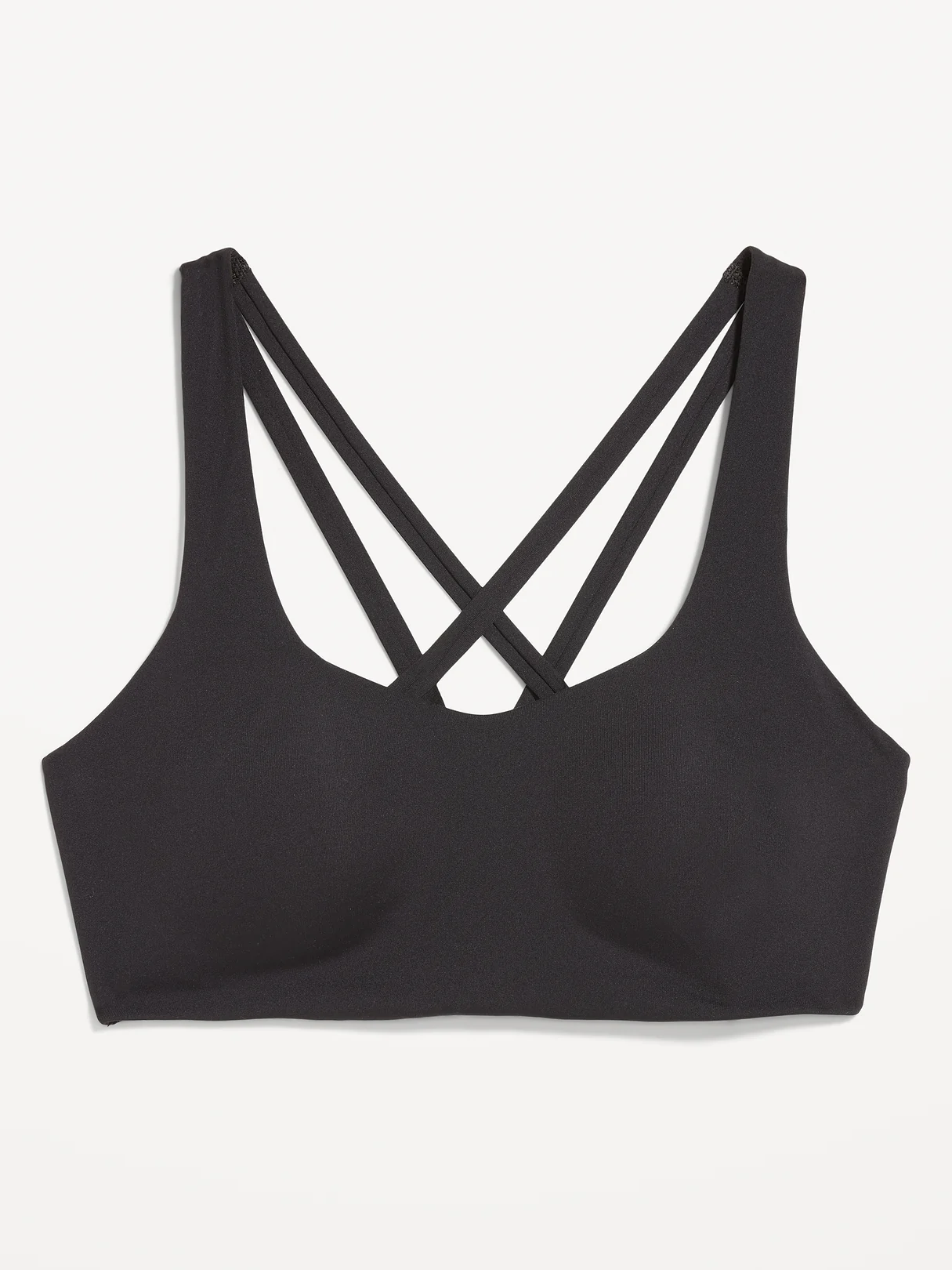 PowerSoft Molded Cup Strappy Sports Bra - Black Jack
