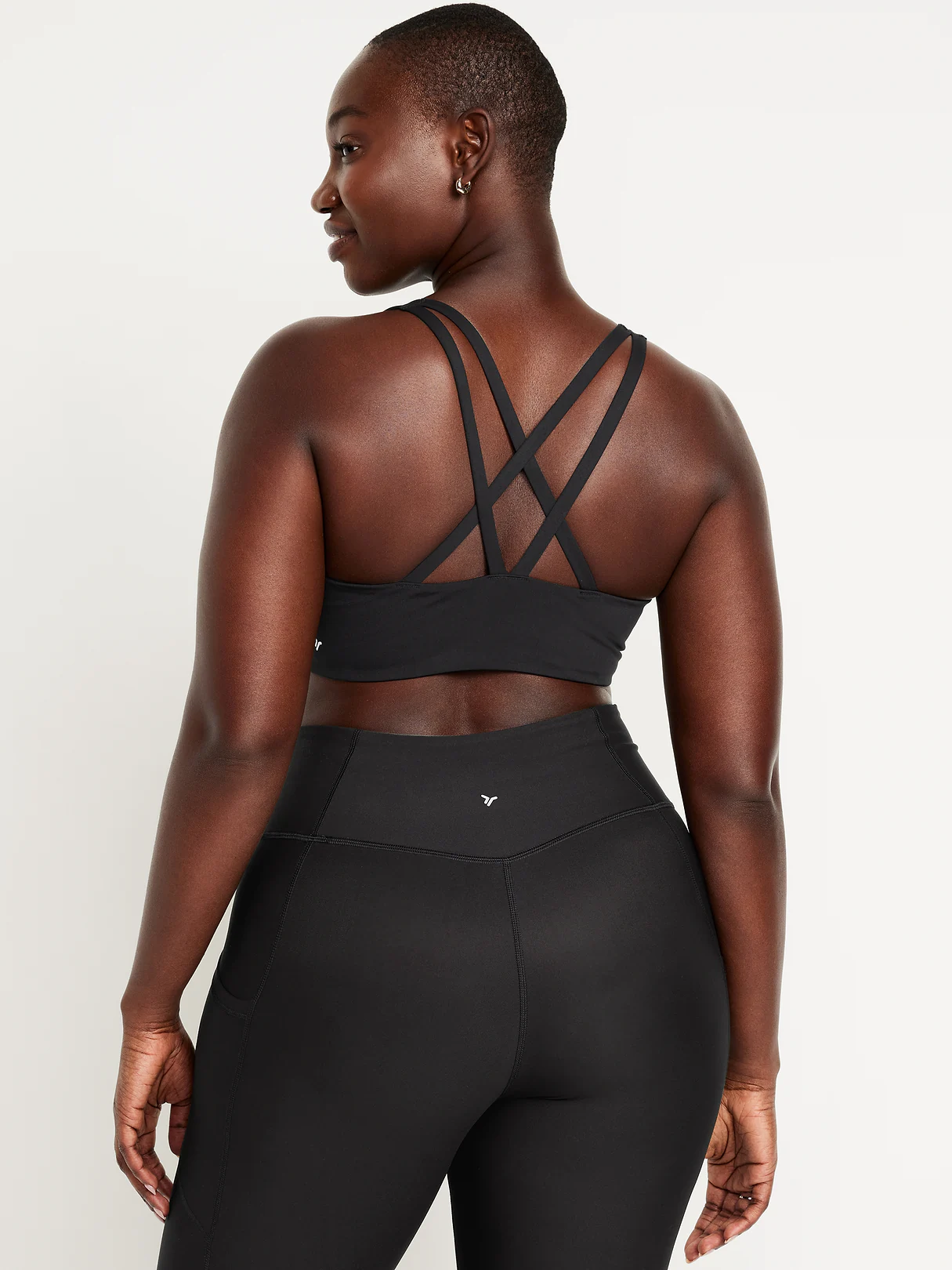 PowerSoft Molded Cup Strappy Sports Bra - Black Jack