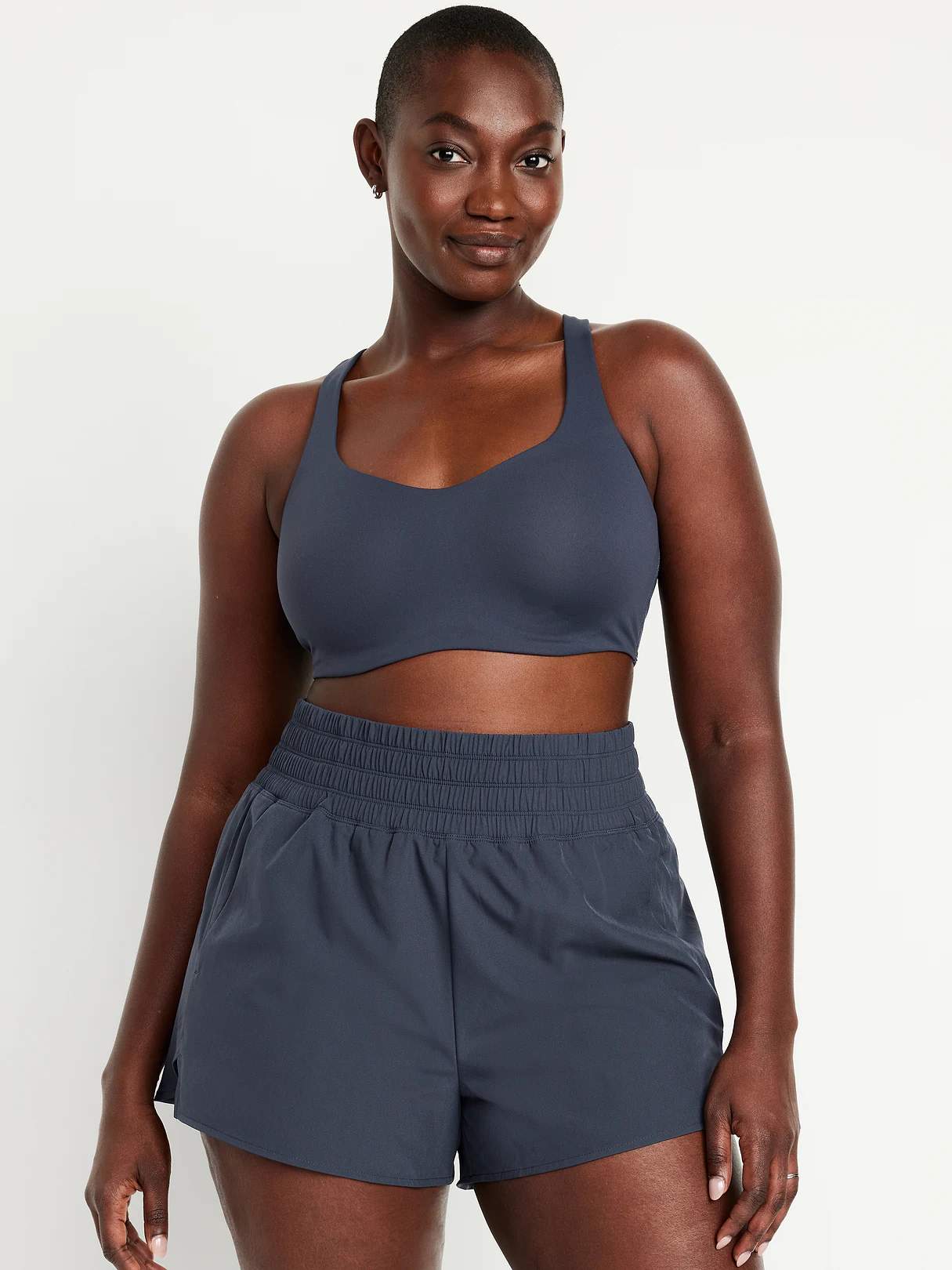 PowerSoft Molded Cup Strappy Sports Bra - Dusk Navy