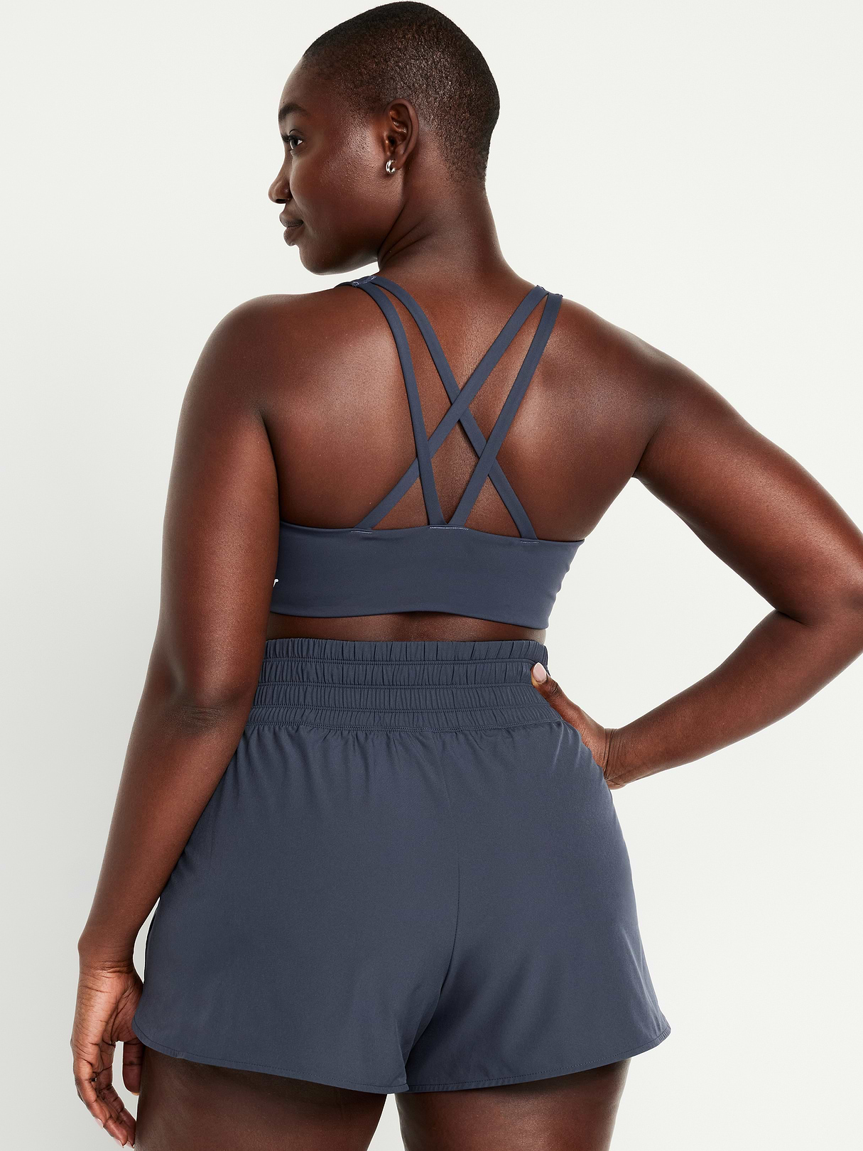 PowerSoft Molded Cup Strappy Sports Bra - Dusk Navy