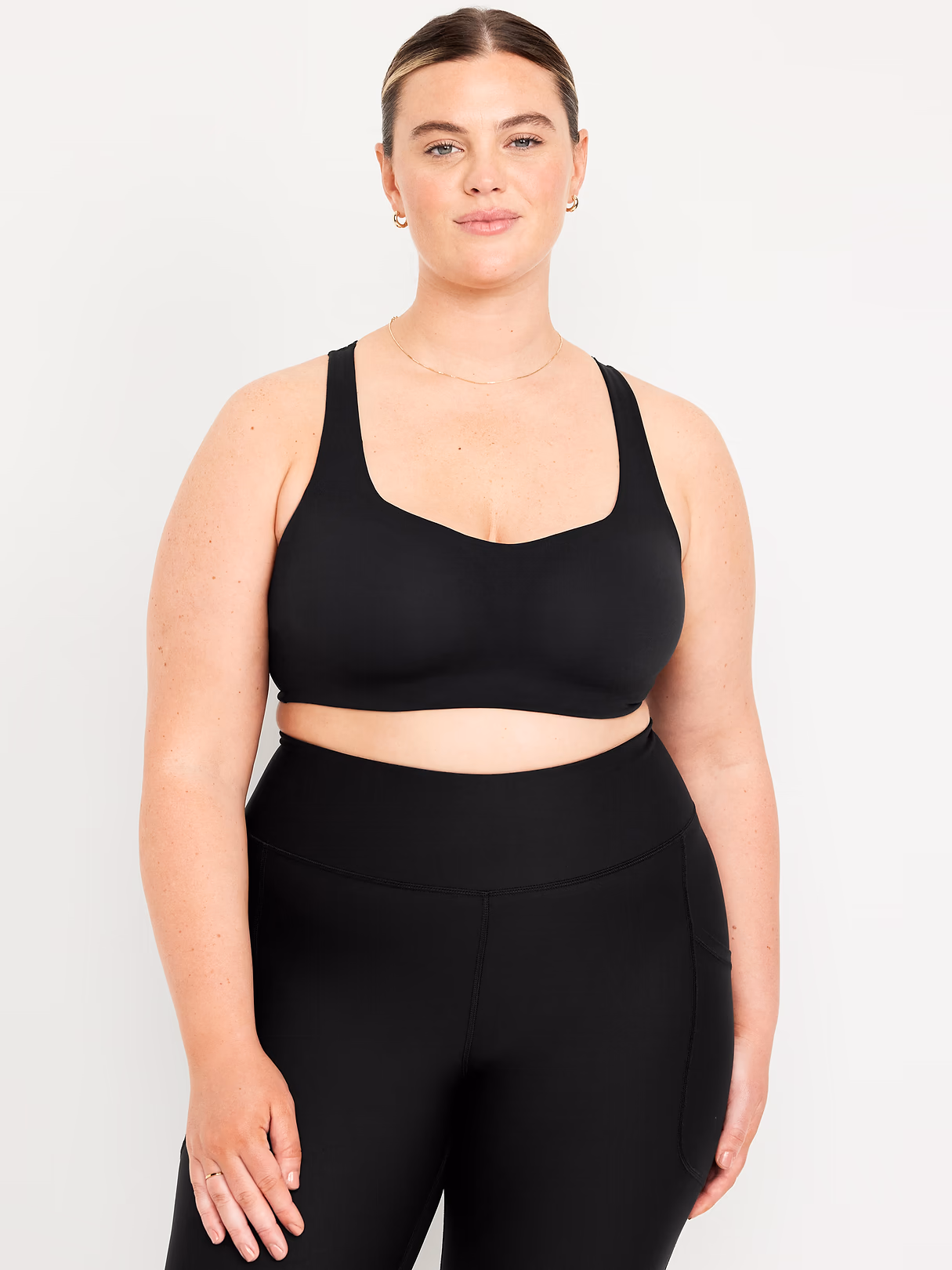 PowerSoft Molded Cup Strappy Sports Bra - Black Jack