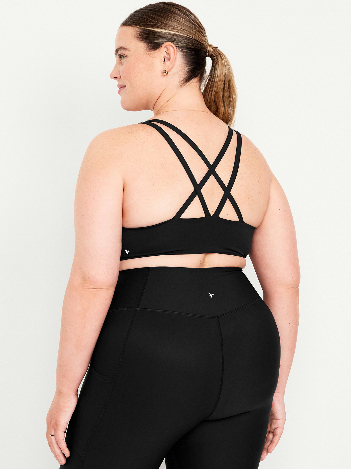 PowerSoft Molded Cup Strappy Sports Bra - Black Jack