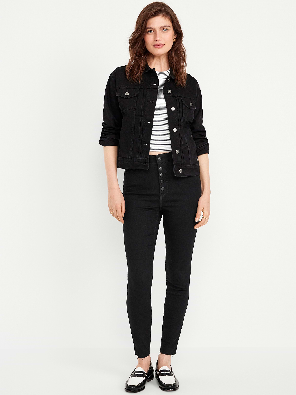 Extra High-Waisted Rockstar 360° Stretch Super-Skinny Jeans - Black Wash
