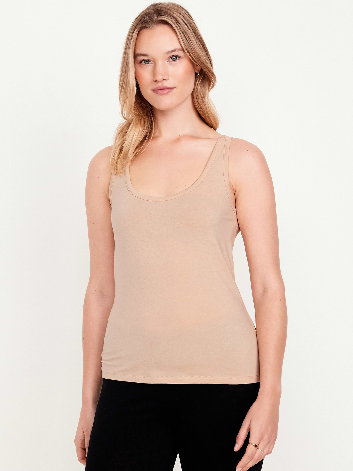 First-Layer Scoop-Neck Tank Top - Frappe