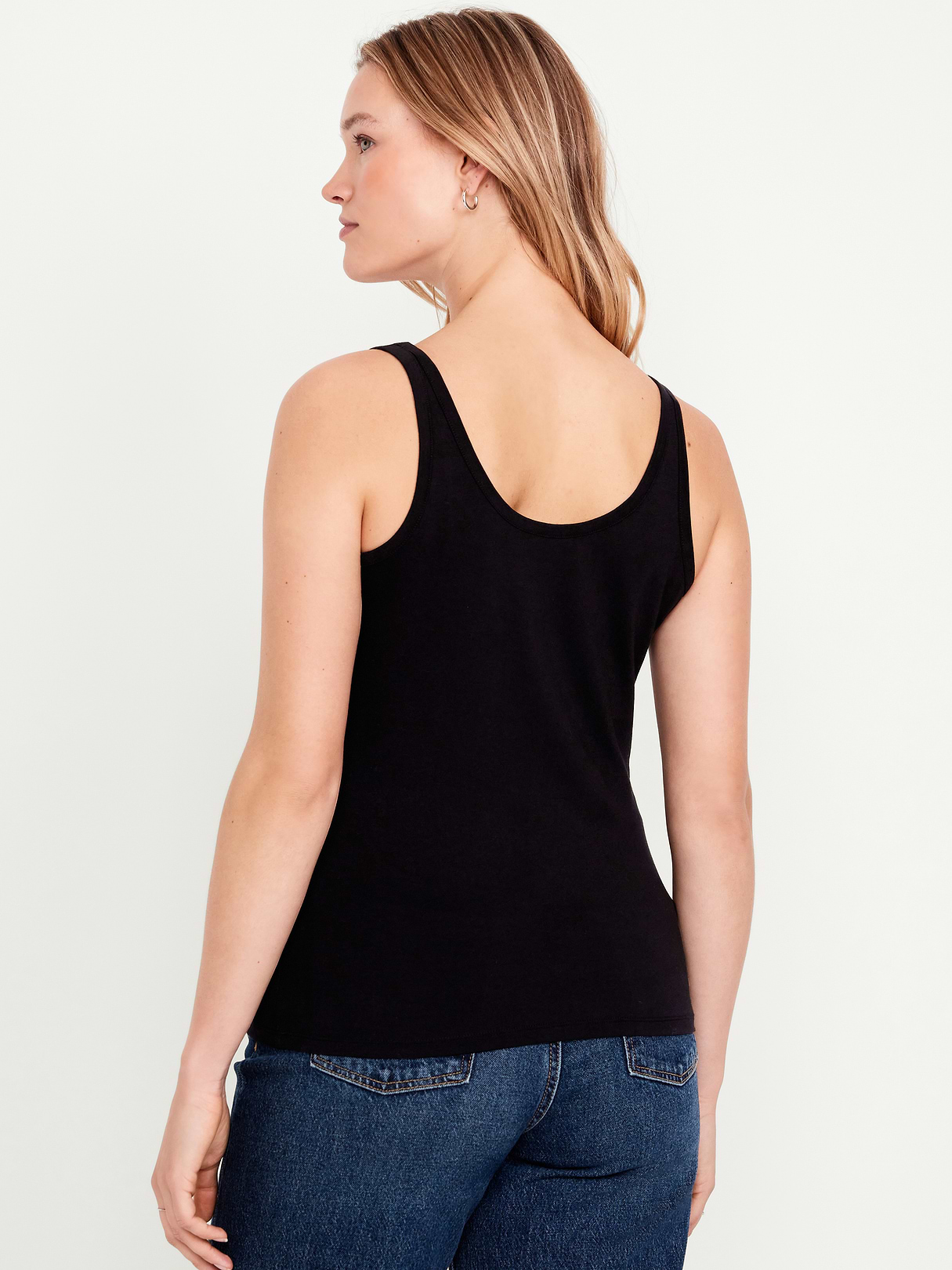 First-Layer Scoop-Neck Tank Top - Black Jack