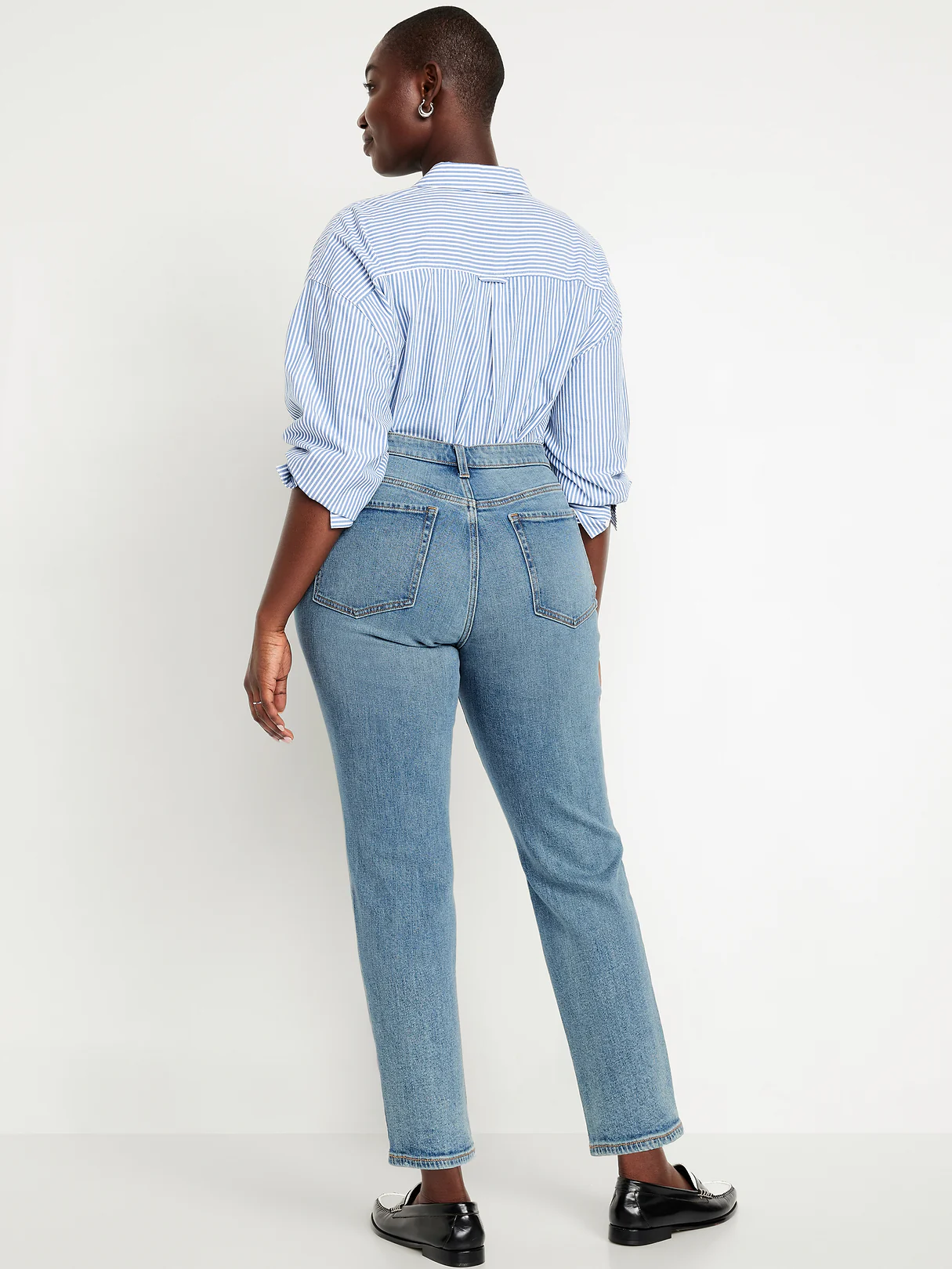 Curvy High-Waisted OG Straight Ankle Jeans - Ripped Medium