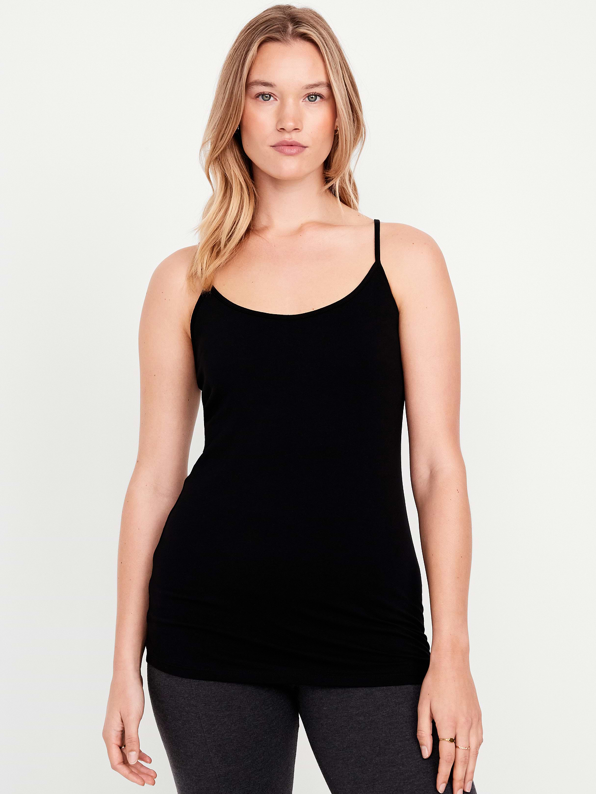 First-Layer Cami Tunic Tank Top - Black Jack