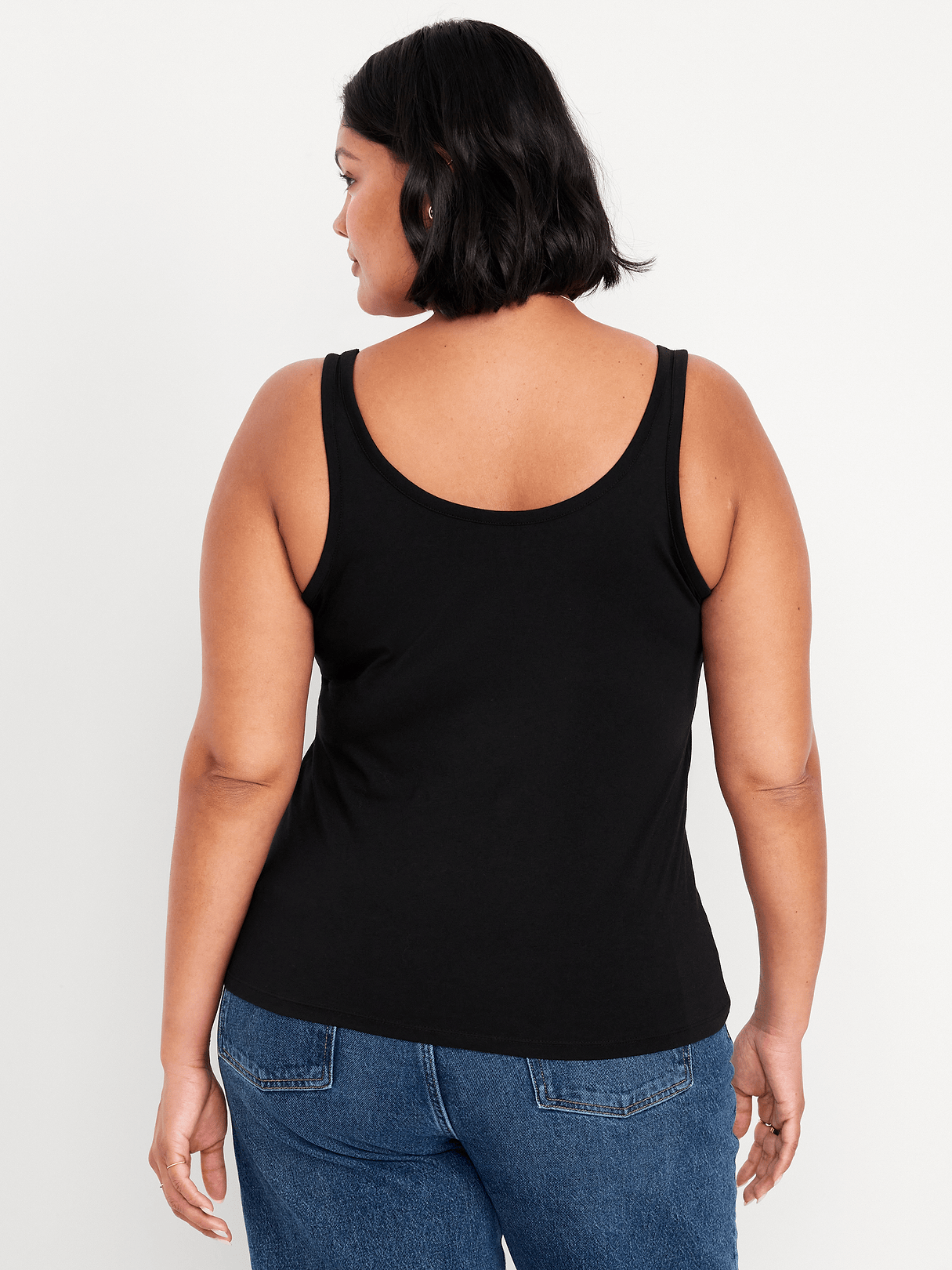 First-Layer Scoop-Neck Tank Top - Black Jack
