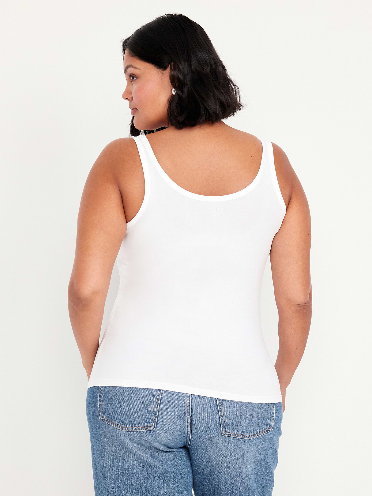 First-Layer Scoop-Neck Tank Top - Calla Lily White