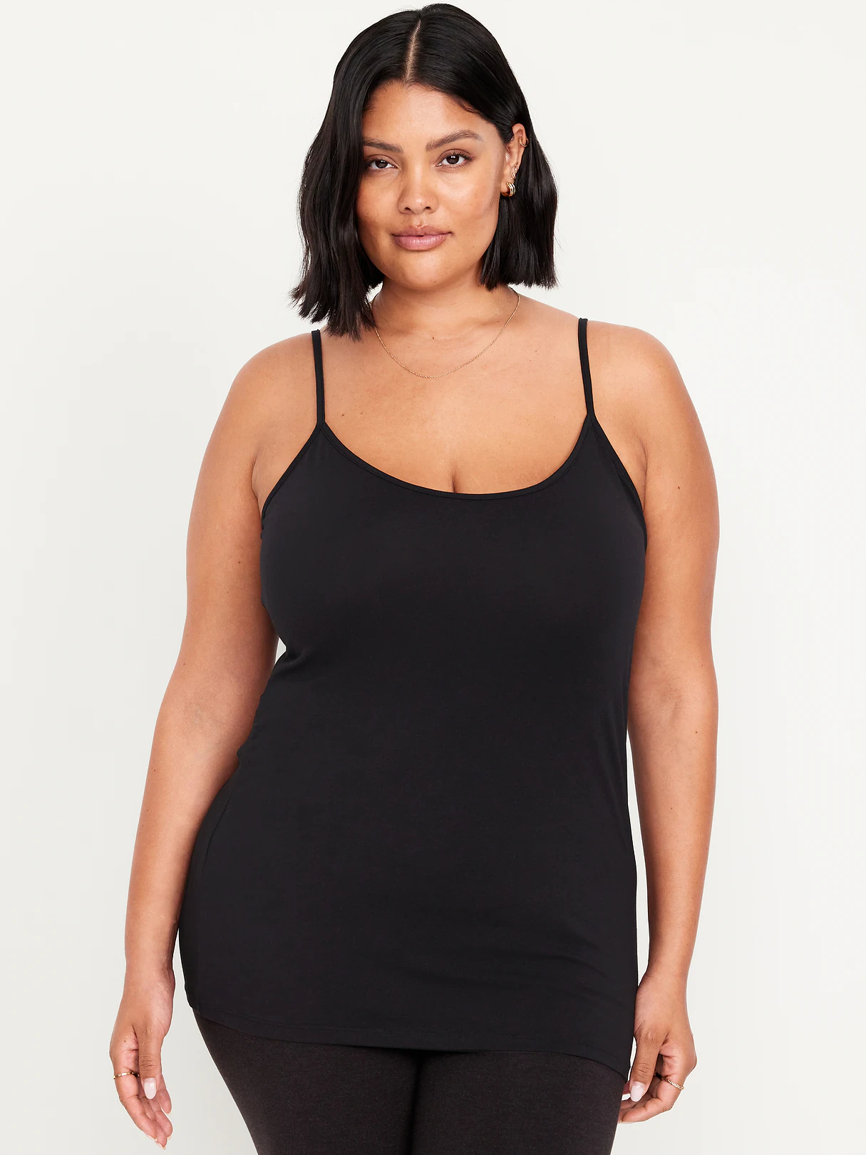 First-Layer Cami Tunic Tank Top - Black Jack