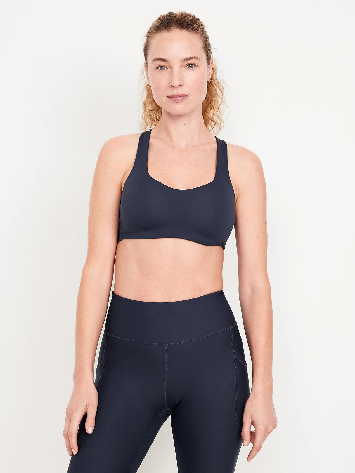 PowerSoft Molded Cup Strappy Sports Bra - Dusk Navy