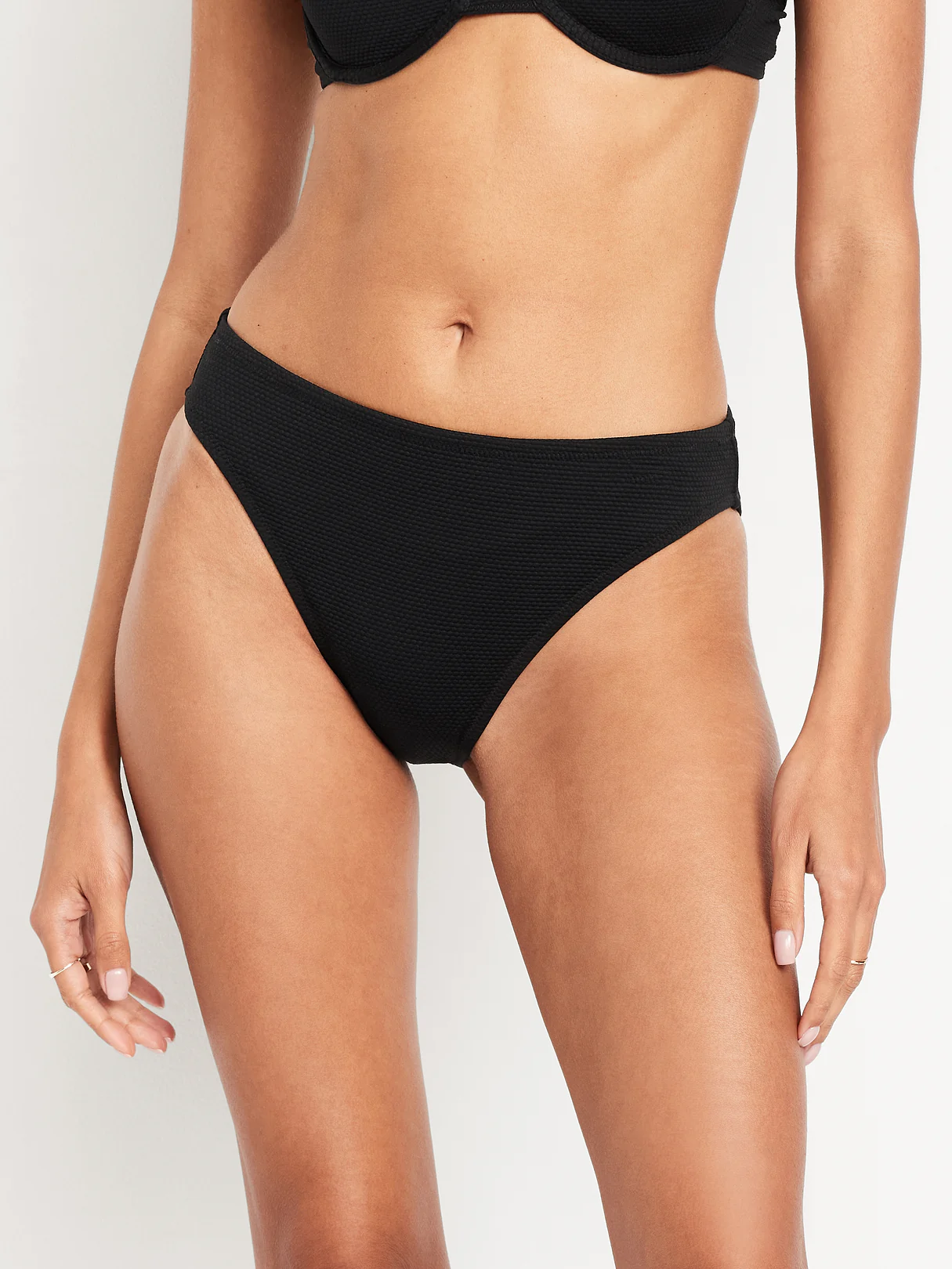 Mid-Rise Bikini Swim Bottoms - Black Jack