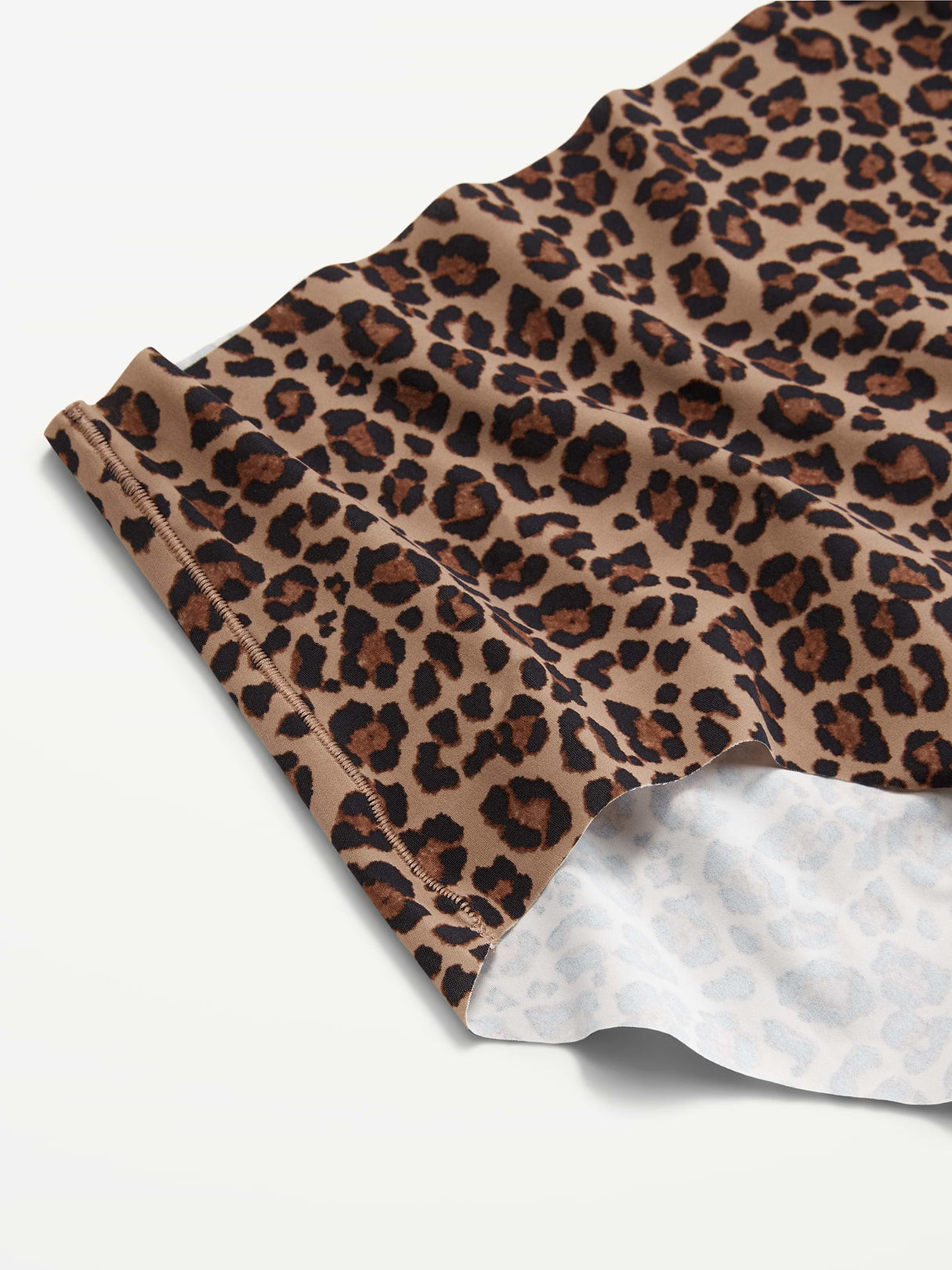 High-Waisted No-Show Brief Underwear - Cheetah Brown