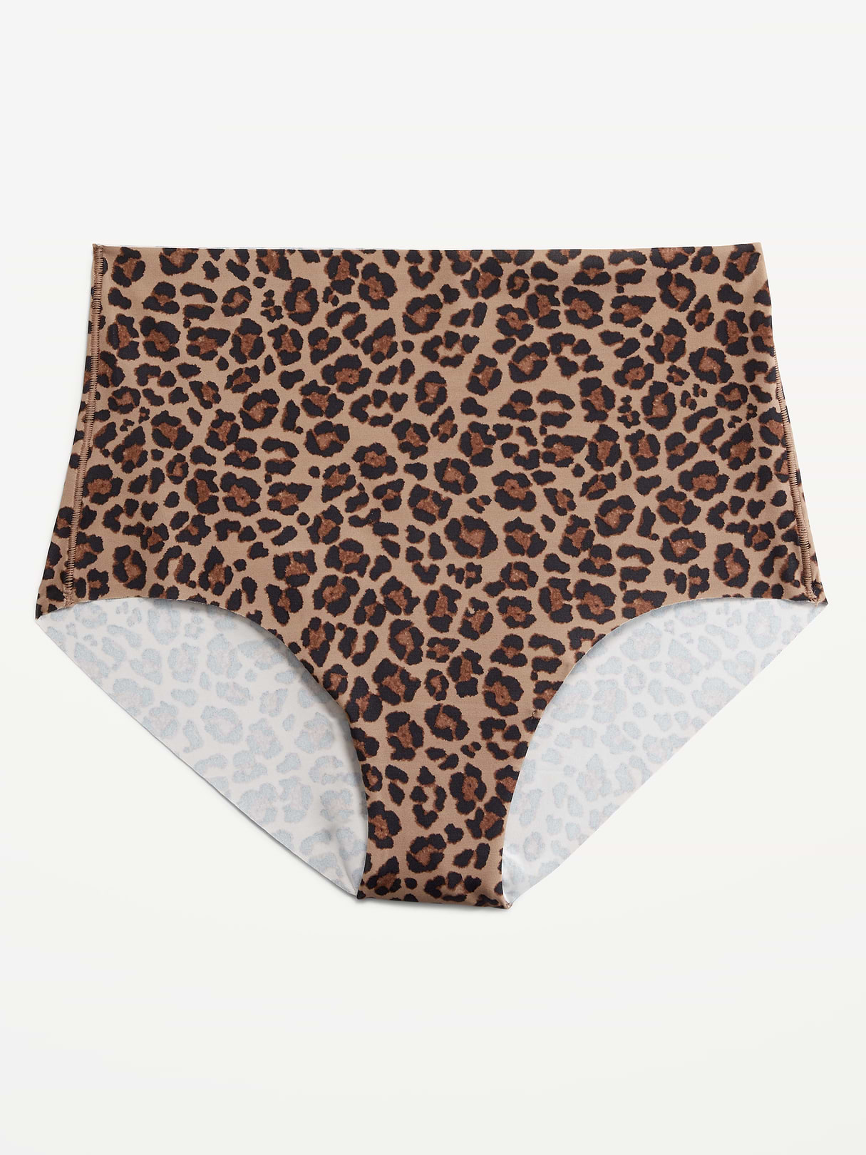 High-Waisted No-Show Brief Underwear - Cheetah Brown