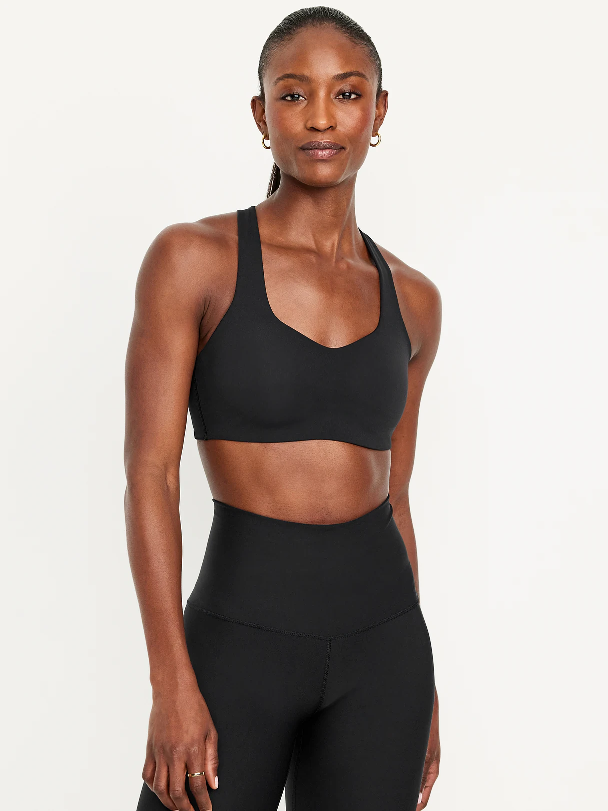 PowerSoft Molded Cup Strappy Sports Bra - Black Jack