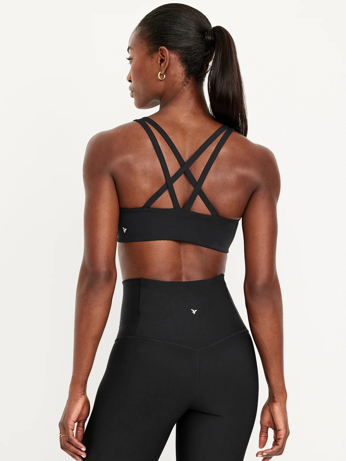 PowerSoft Molded Cup Strappy Sports Bra - Black Jack