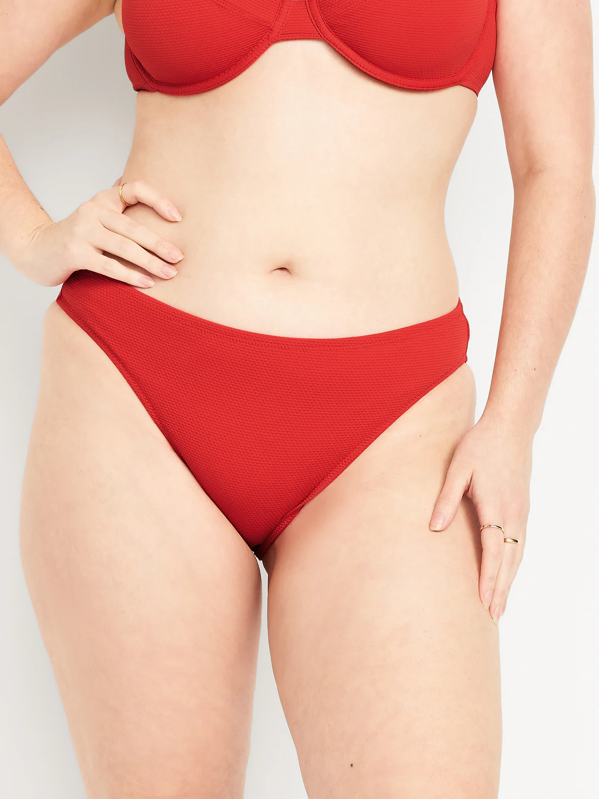 Mid-Rise Bikini Swim Bottoms - Scotty Red