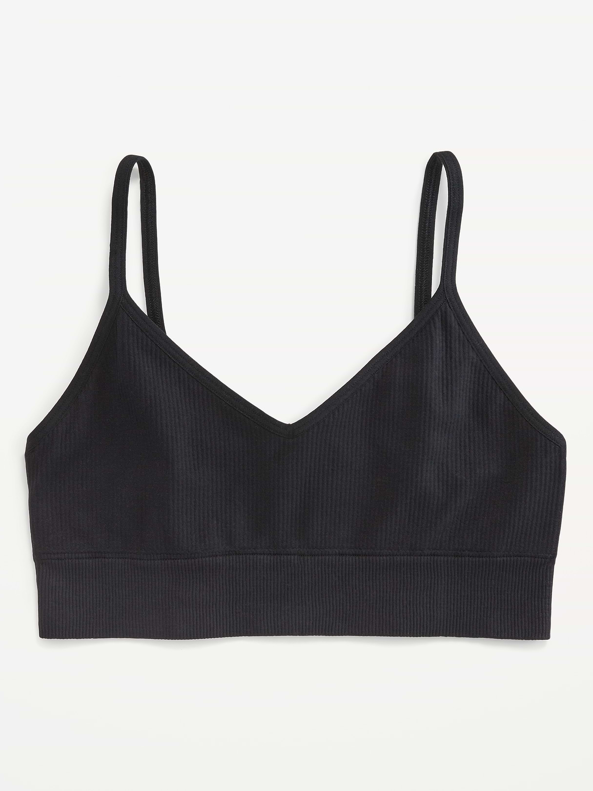 Seamless Ribbed Longline Bra - Black Jack (687030002)
