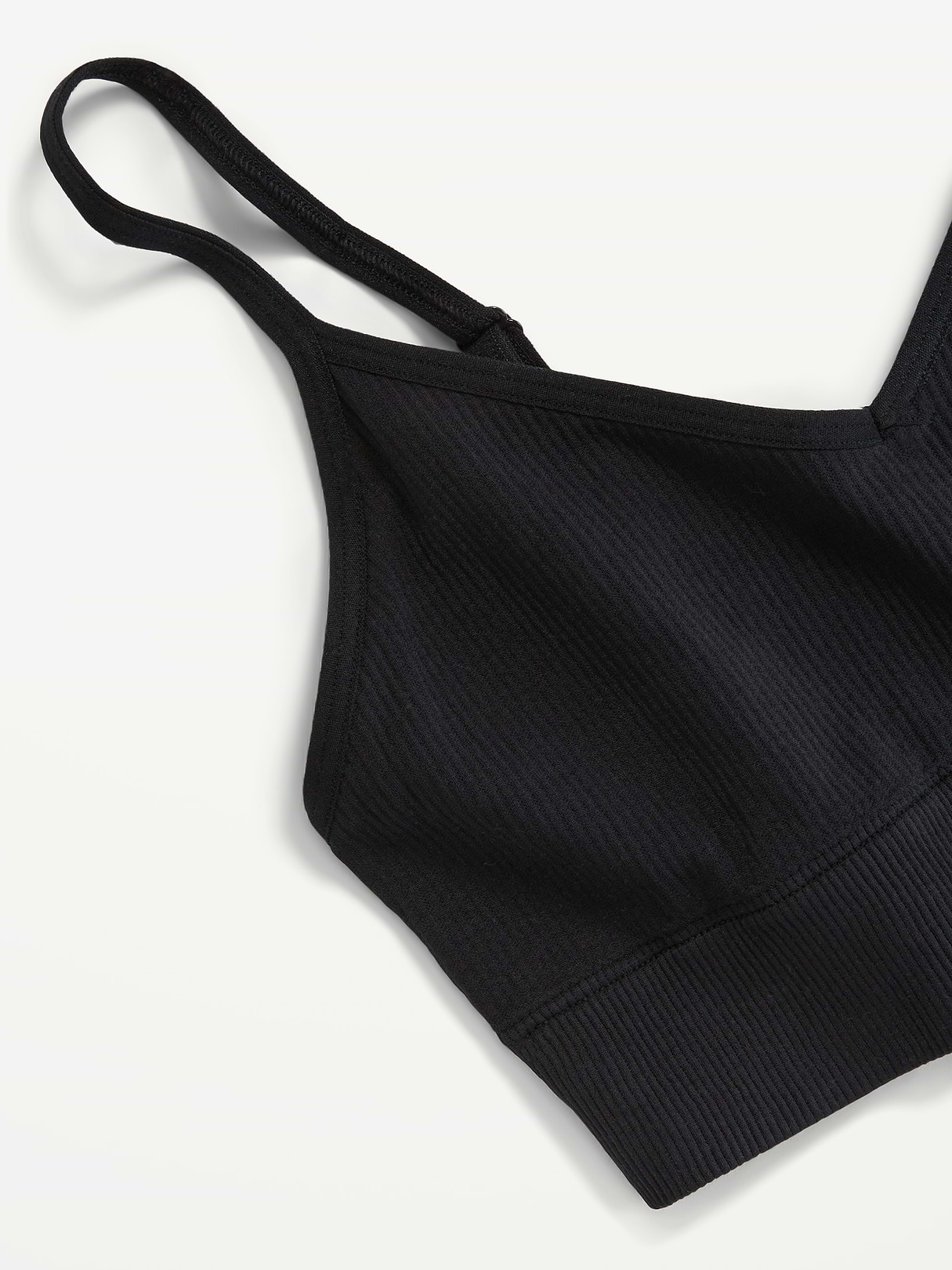 Seamless Ribbed Longline Bra - Black Jack (687030002)