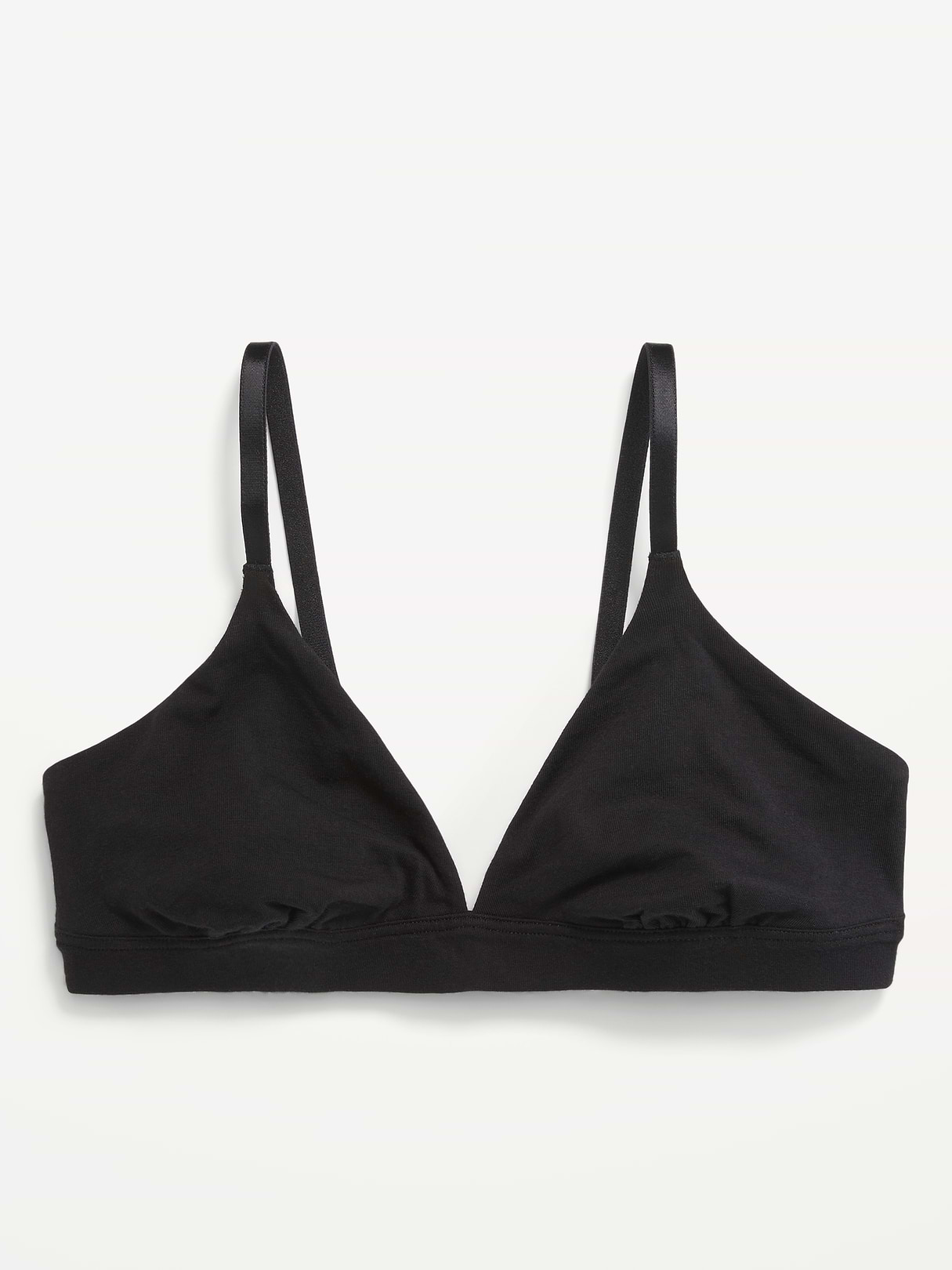Everyday Cotton Triangle Bralette - Black Jack