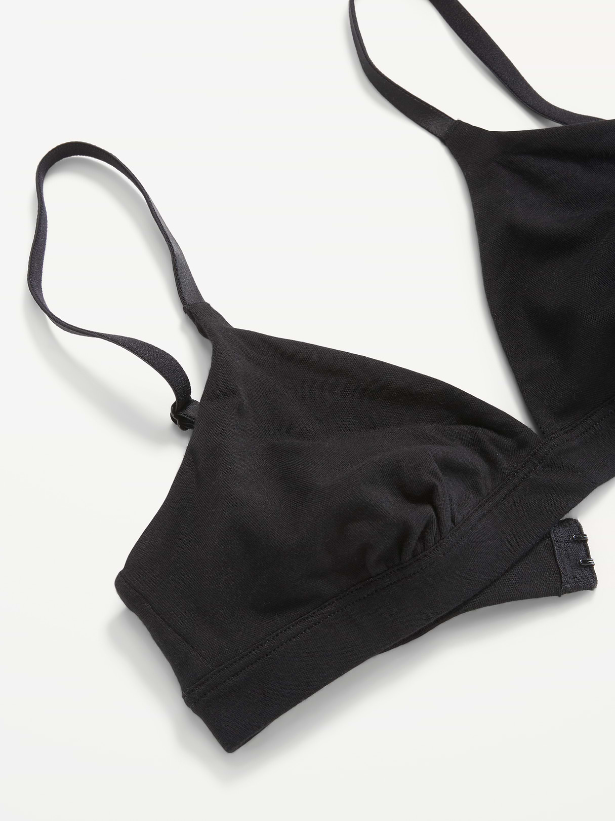 Everyday Cotton Triangle Bralette - Black Jack