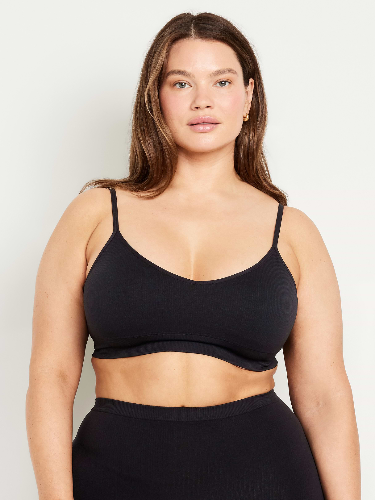 Seamless Ribbed Longline Bra - Black Jack (687030002)
