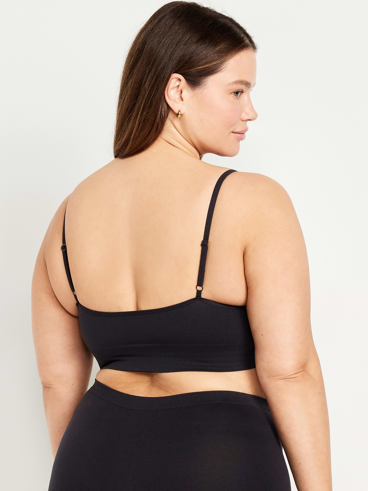 Seamless Ribbed Longline Bra - Black Jack (687030002)