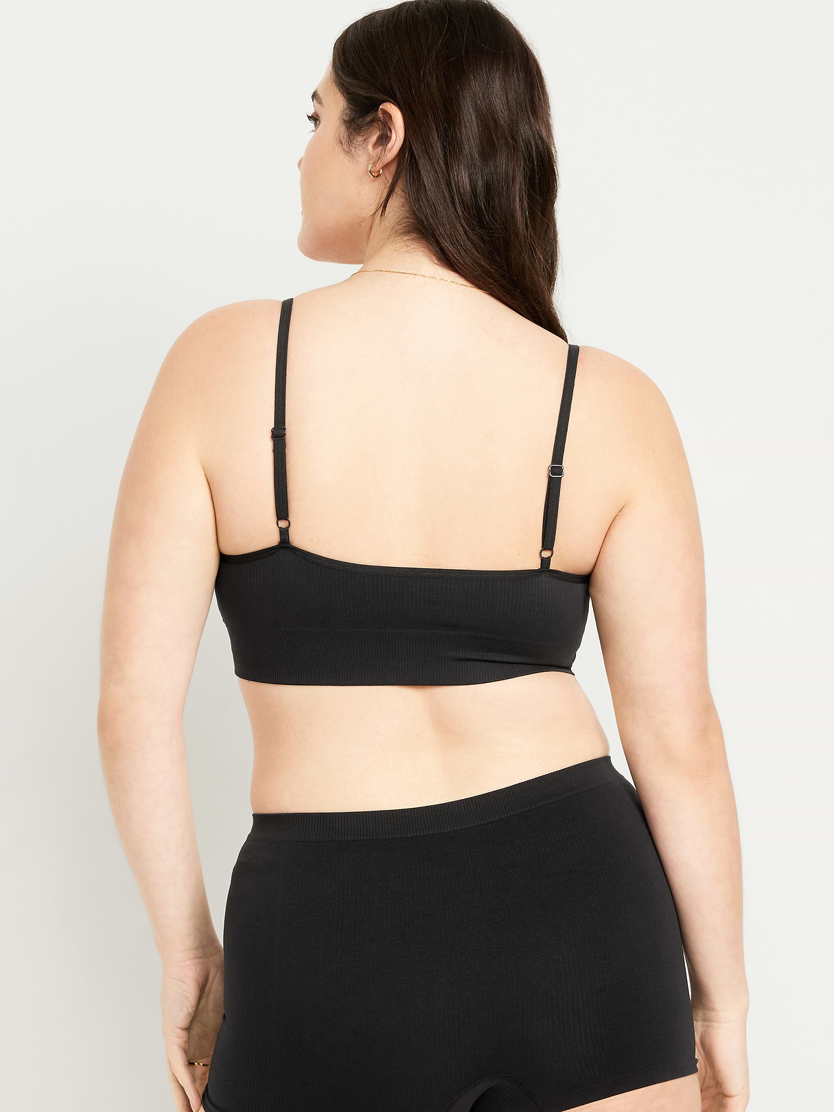 Seamless Ribbed Longline Bra - Black Jack (687030002)