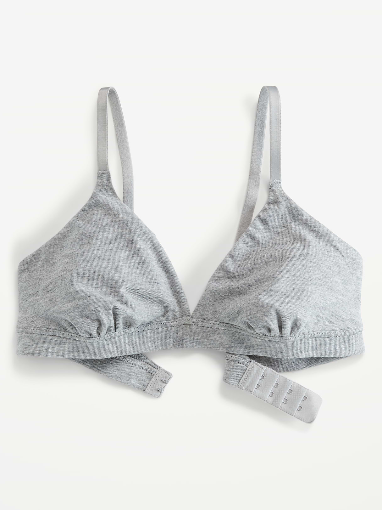 Everyday Cotton Triangle Bralette - Heather Gray