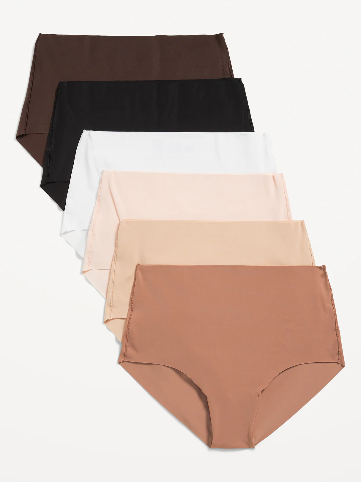 High-Waisted No-Show Brief Underwear 6-Pack - Neutral