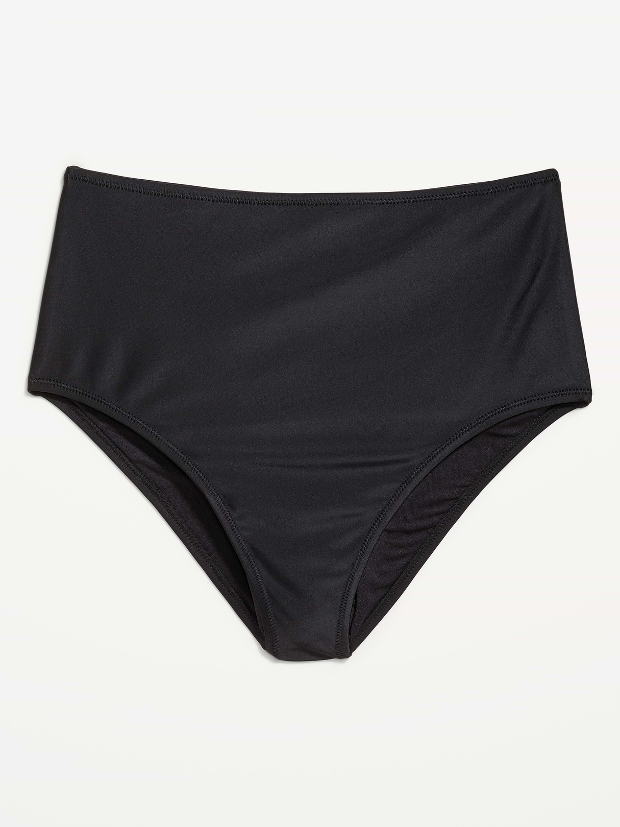Matte High-Waisted Bikini Swim Bottoms - Black Jack