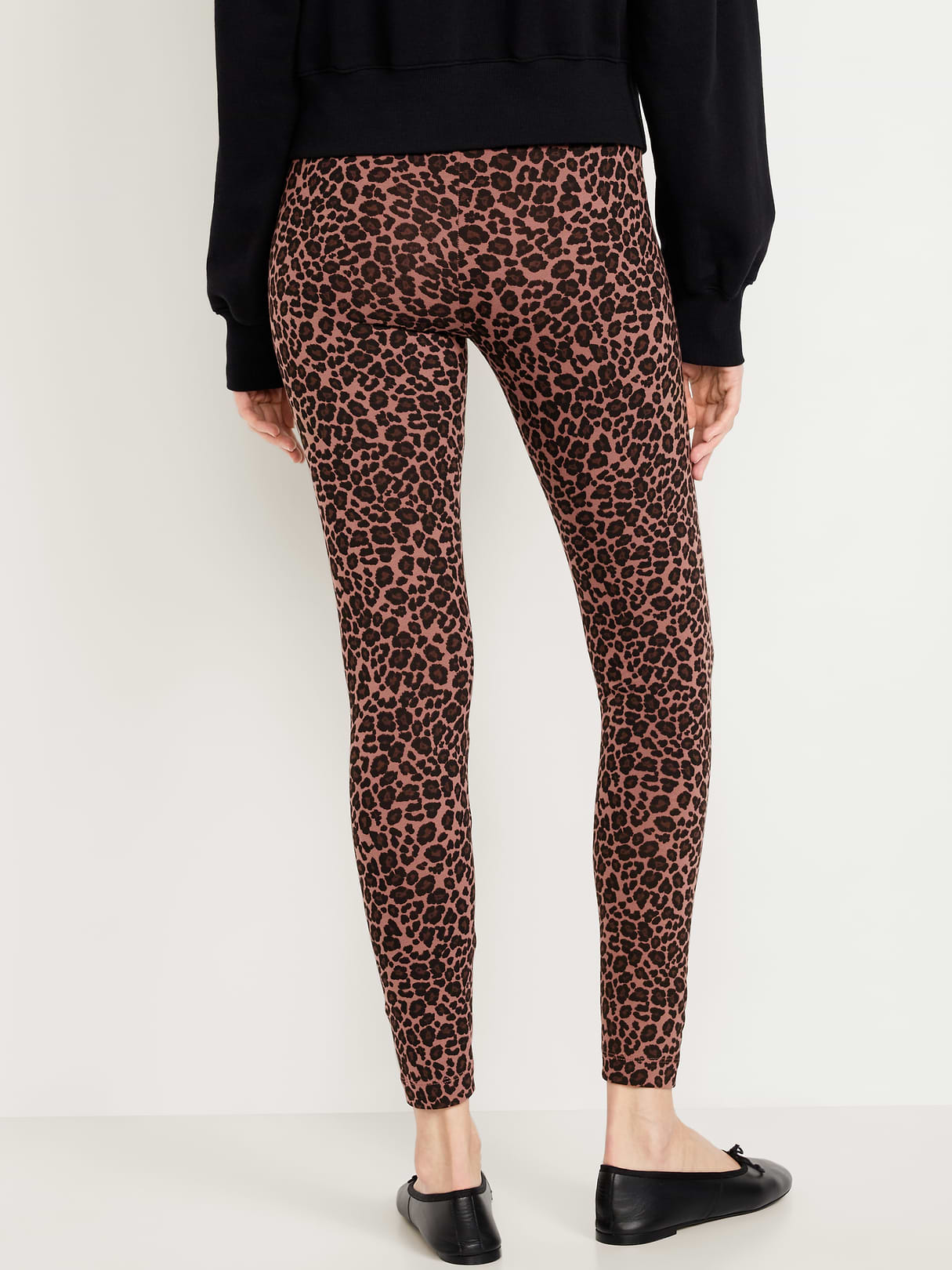 High-Waisted Jersey Fashion Layering Leggings - Cheetah