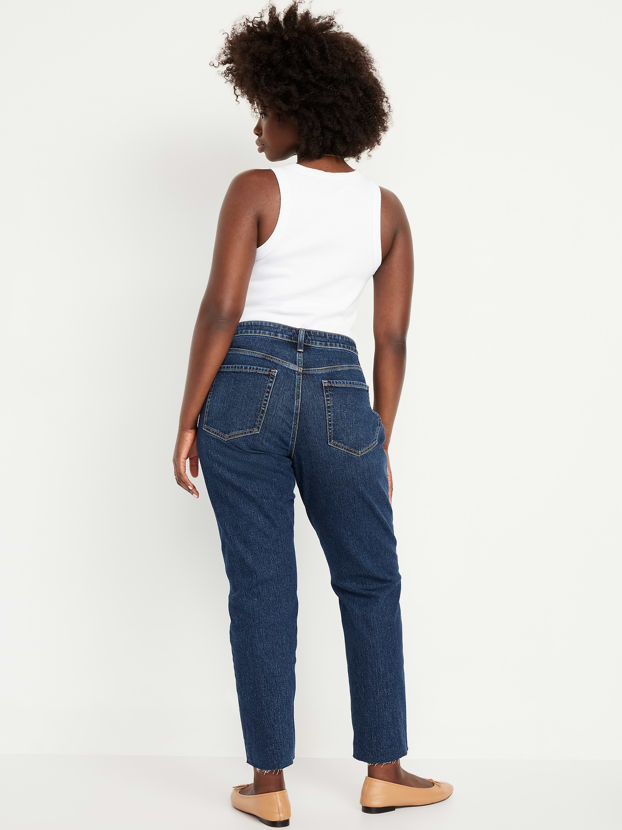 Curvy High-Waisted OG Straight Ankle Jeans - Dark Wash Cutoff