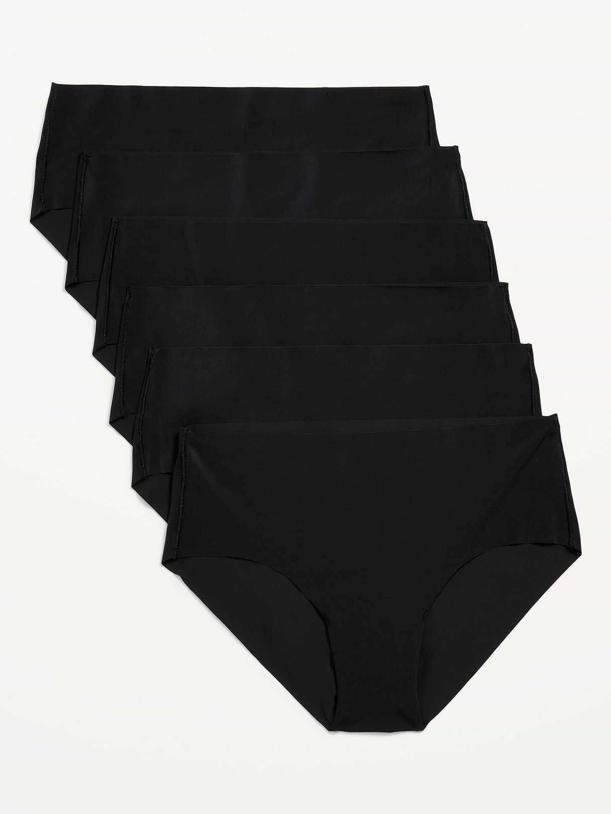 Low-Rise No-Show Hipster Underwear 6-Pack - Black Jack