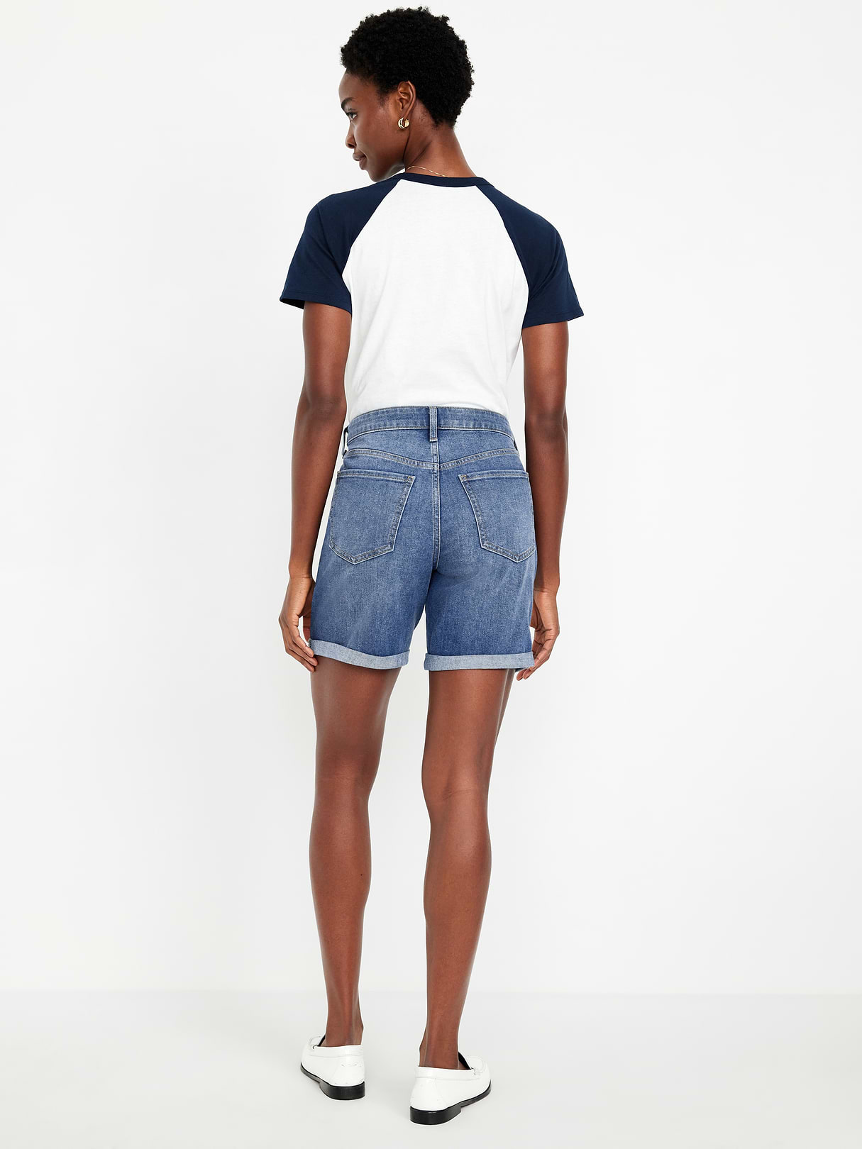 High-Waisted OG Jean Shorts -- 7-inch inseam - Medium Wash