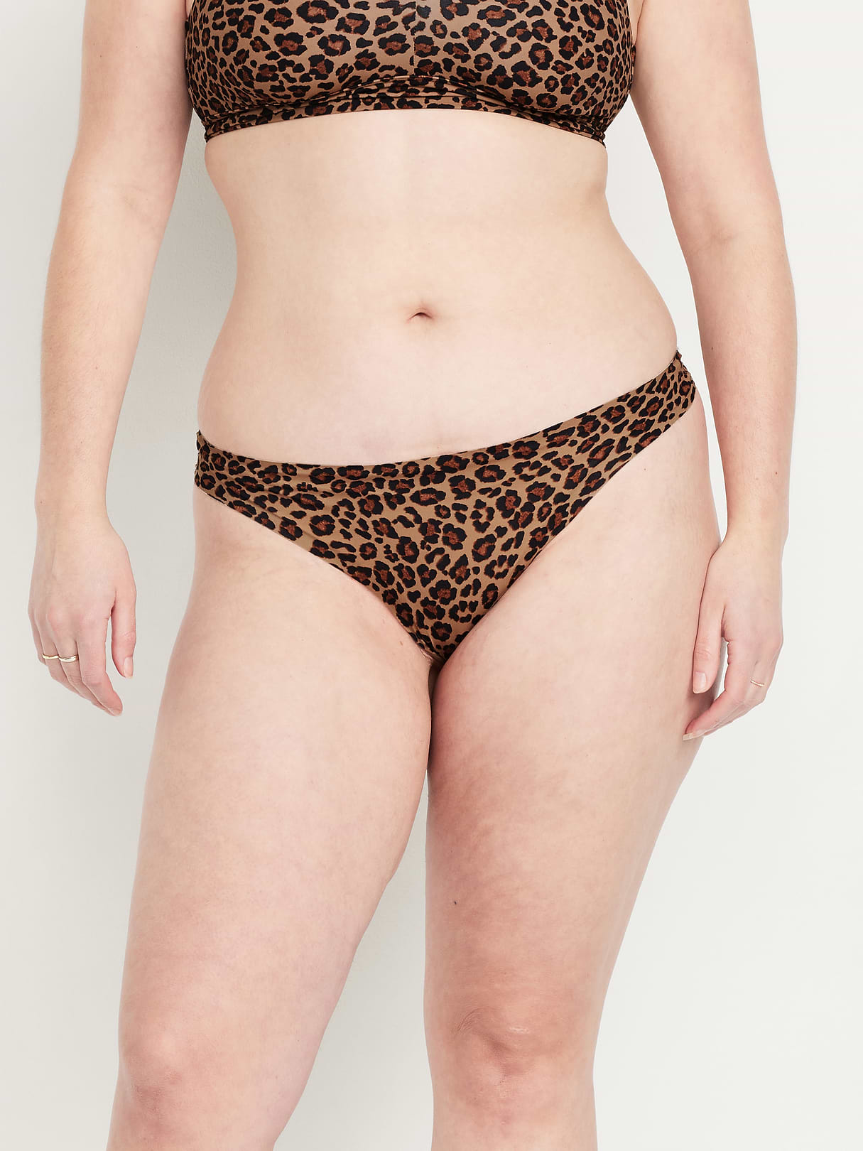 Low-Rise No-Show Thong - Cheetah Brown