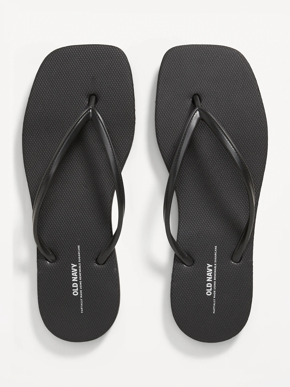 Square Toe Flip-Flop Sandals - Black Jack