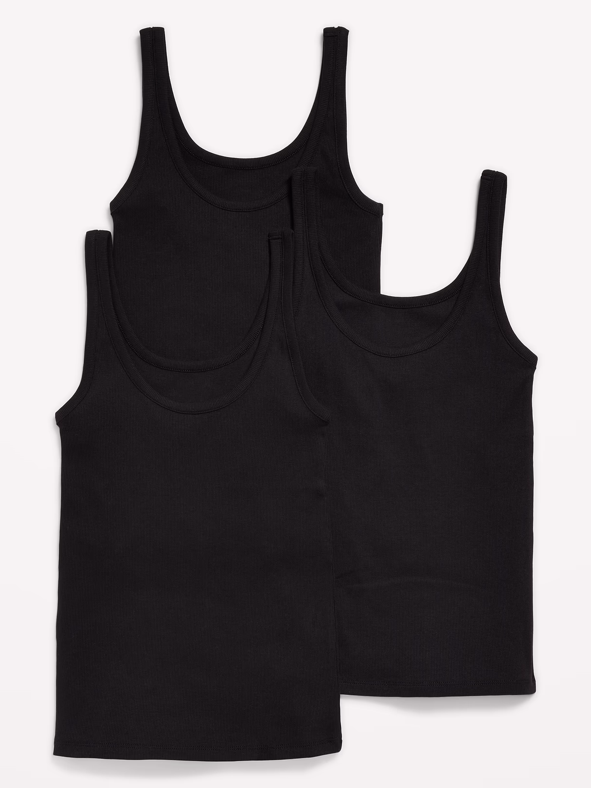 3-Pack Ribbed Tank Top - Black Jack