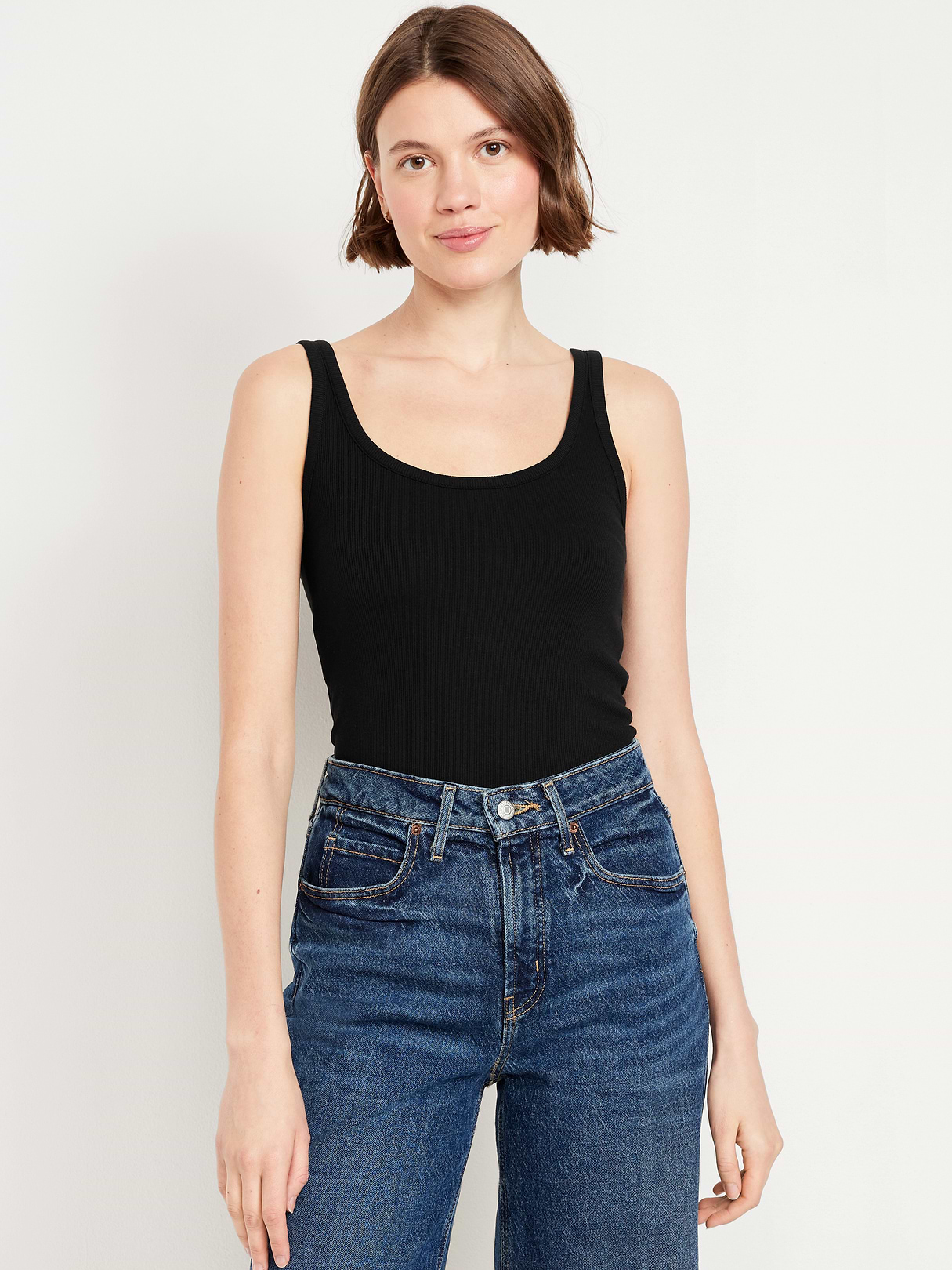 3-Pack Ribbed Tank Top - Black Jack