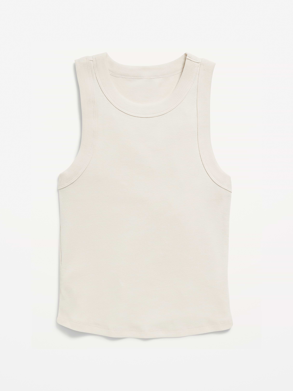 Crop Ribbed Tank Top - Wish Bone
