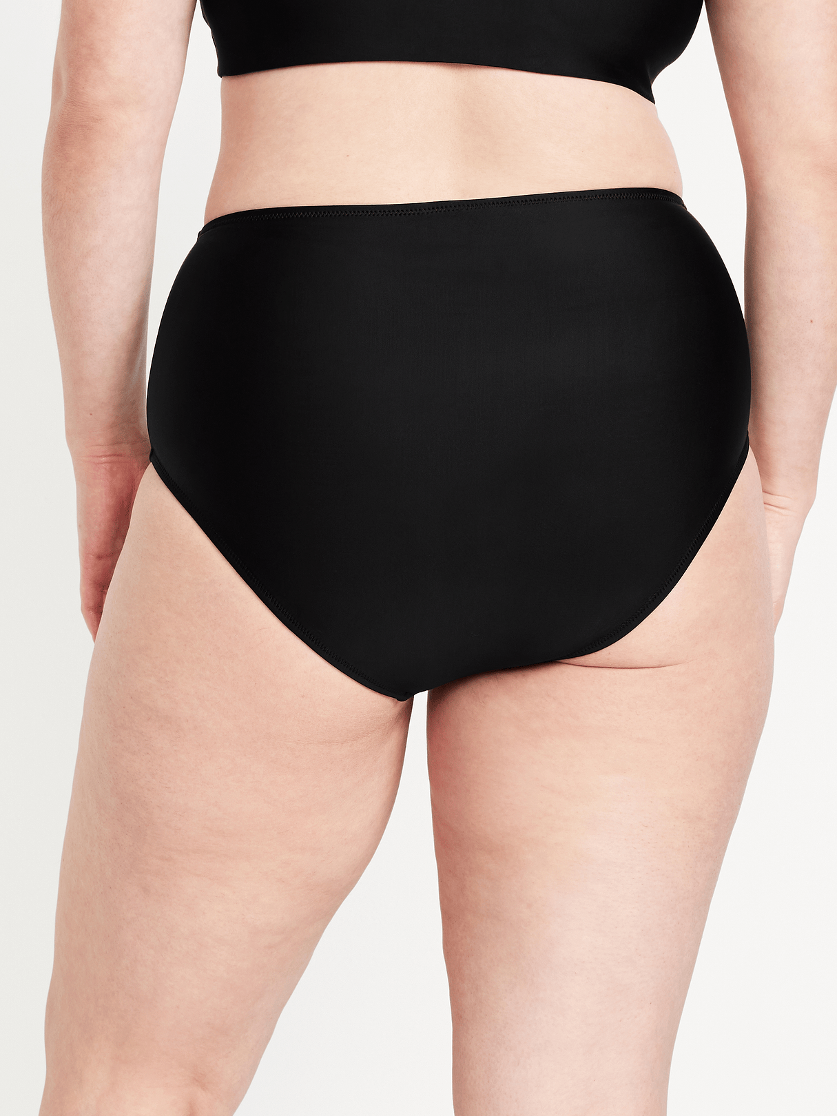 Matte High-Waisted Bikini Swim Bottoms - Black Jack