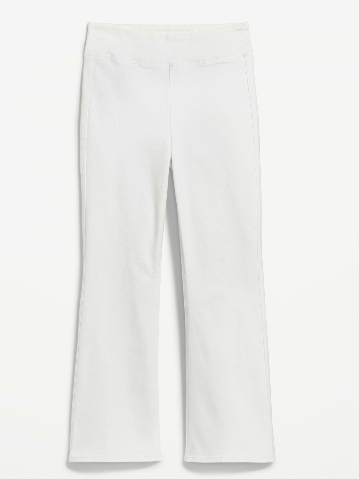 High-Waisted Weekender Pull-On Crop Flare Jeans - White Wash